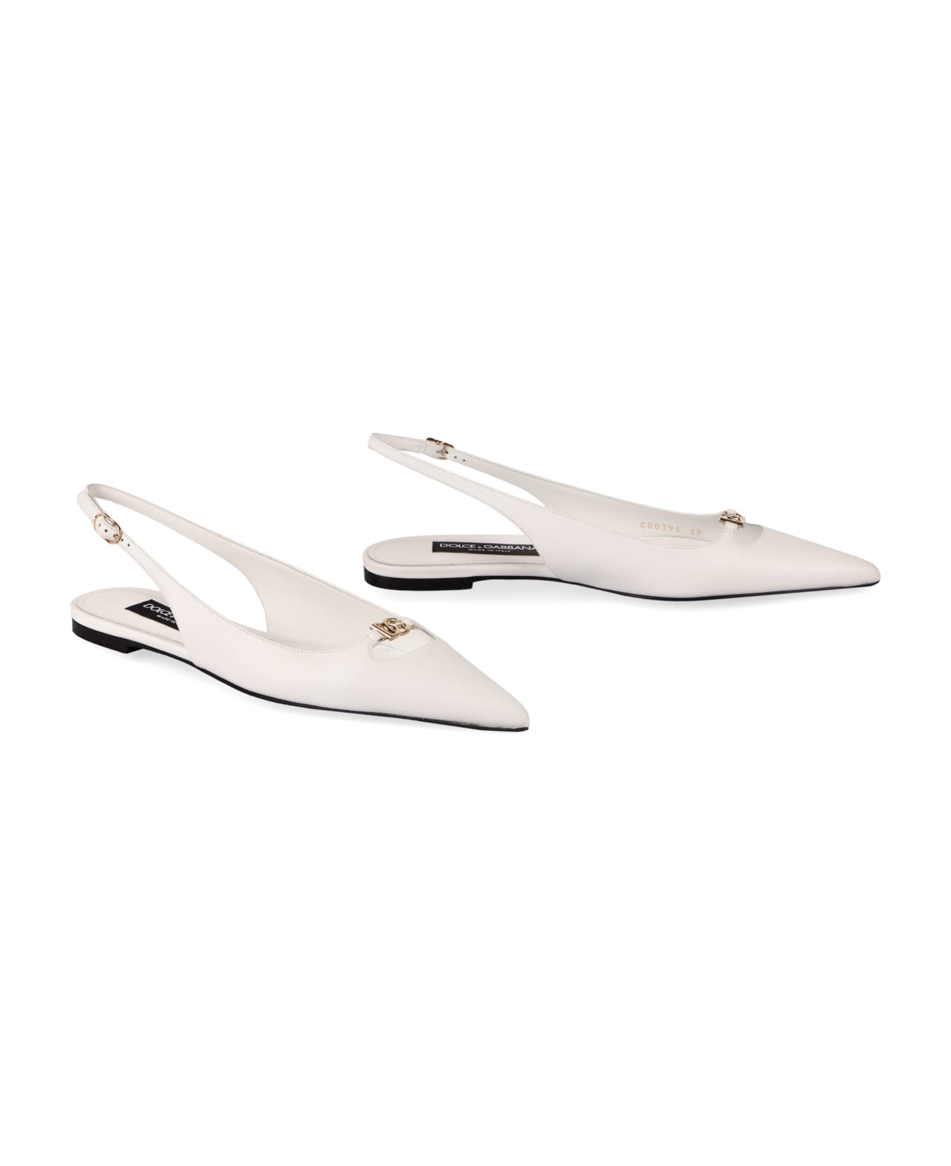 Dolce & Gabbana Leather Slingback Pumps - White