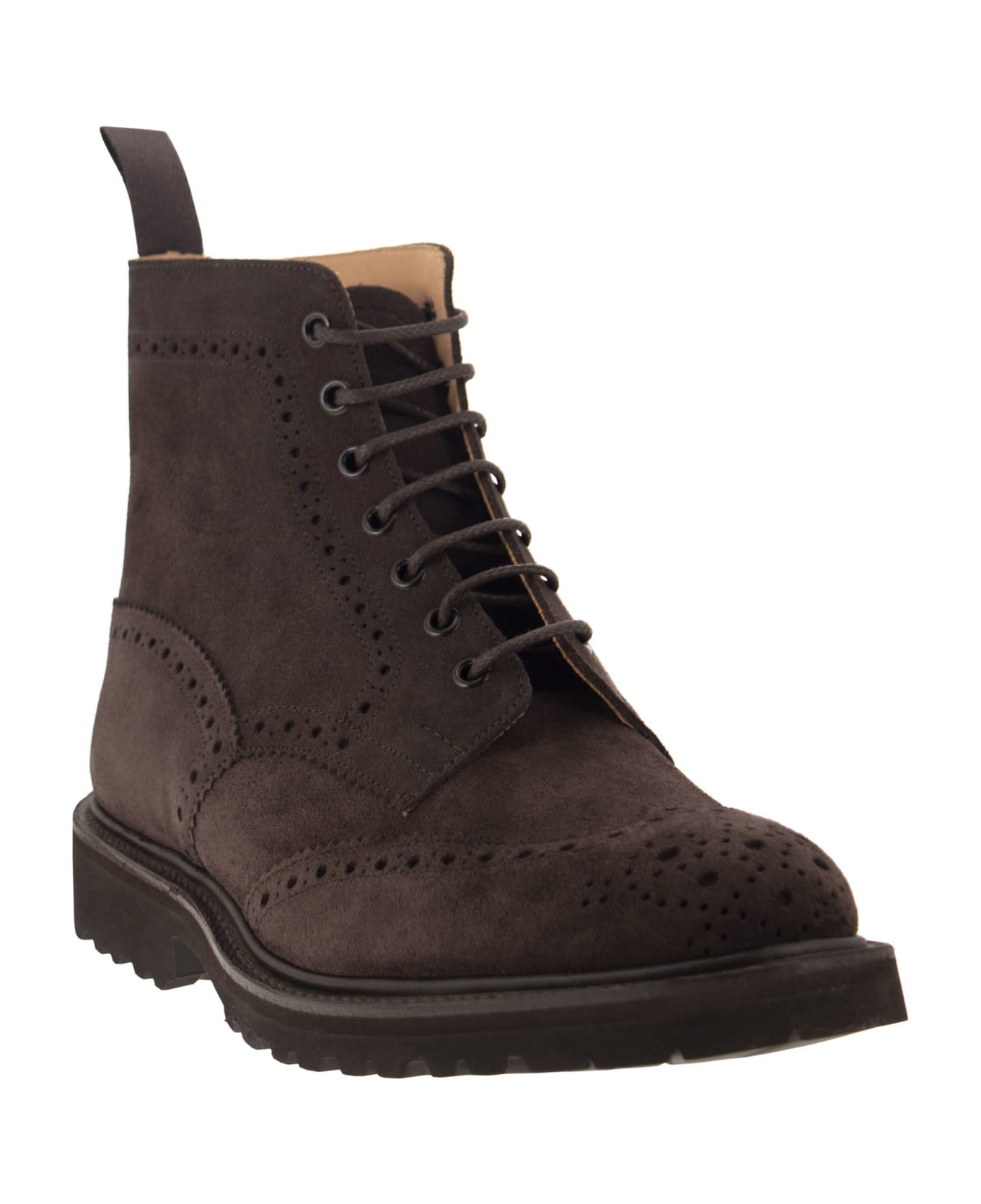 Tricker's Stow - Suede Laced Boot - Coffee