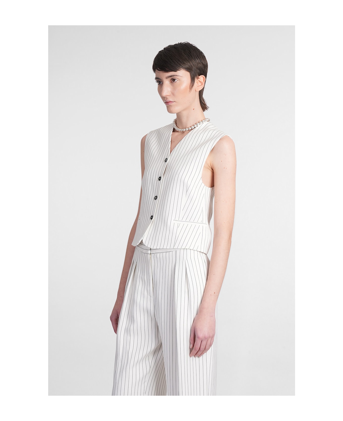 Loulou Studio Vanua Vest In White Viscose - white