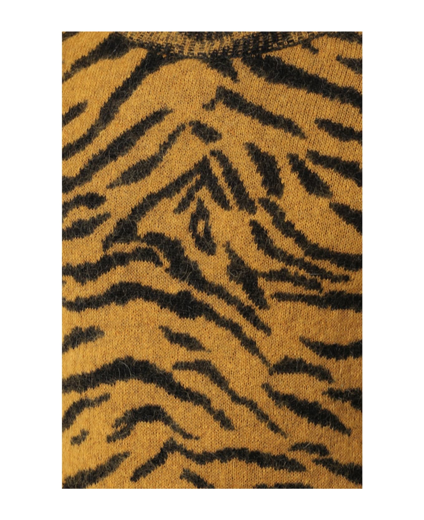 Saint Laurent Zebra Jacquard Wool Pullover - Yellow