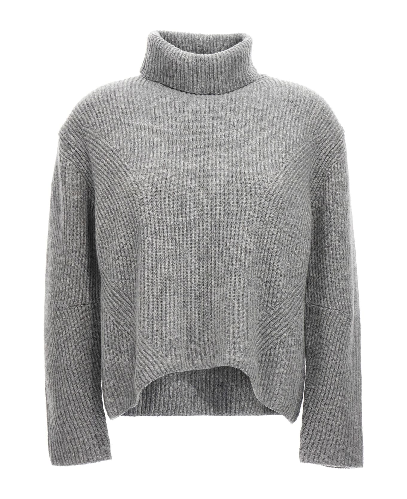 Pinko Turtleneck Sweater In Wool And Cashmere - Grigio