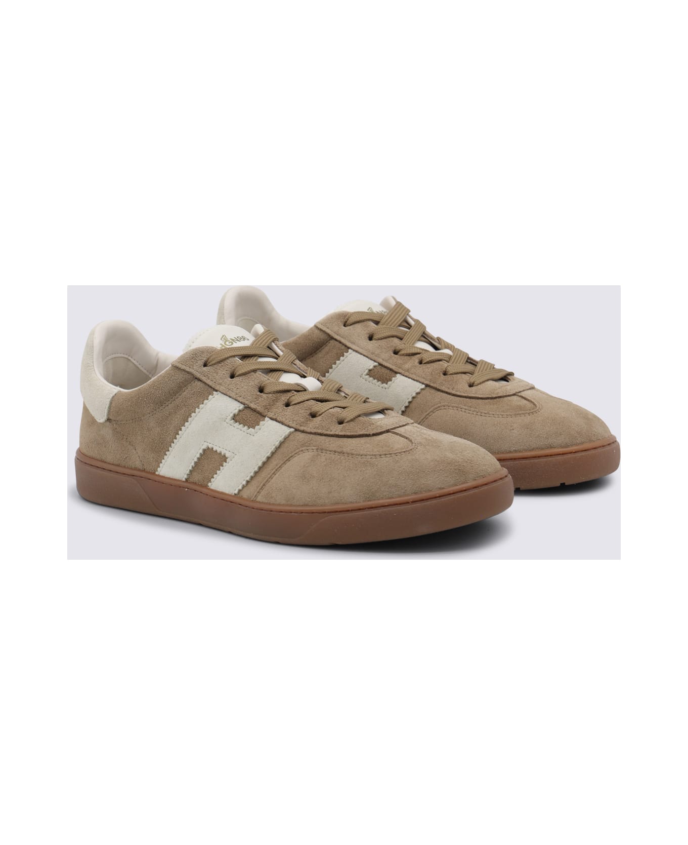 Hogan Beige Leather Sneakers - Beige