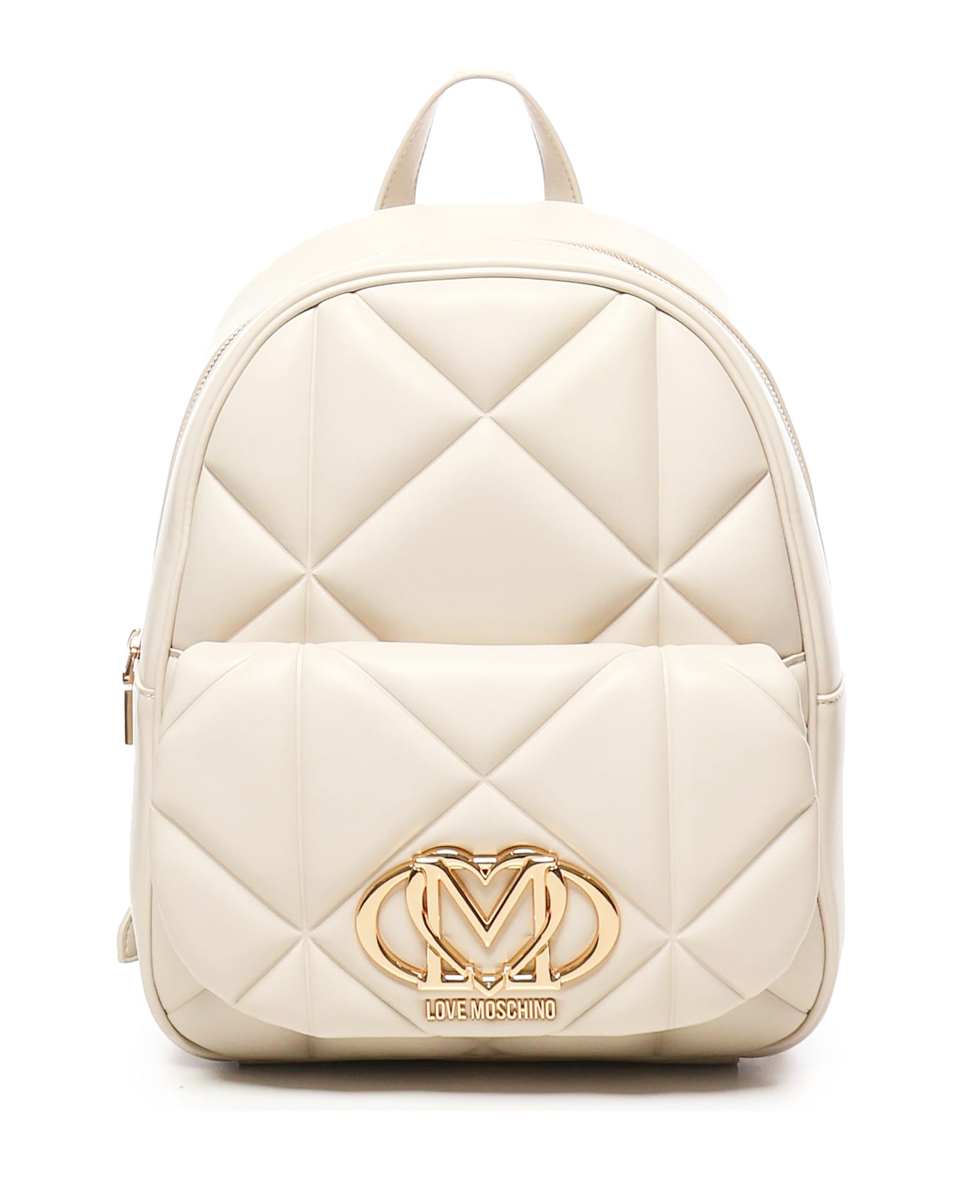 Love Moschino Quilted Embossed Backpack - White