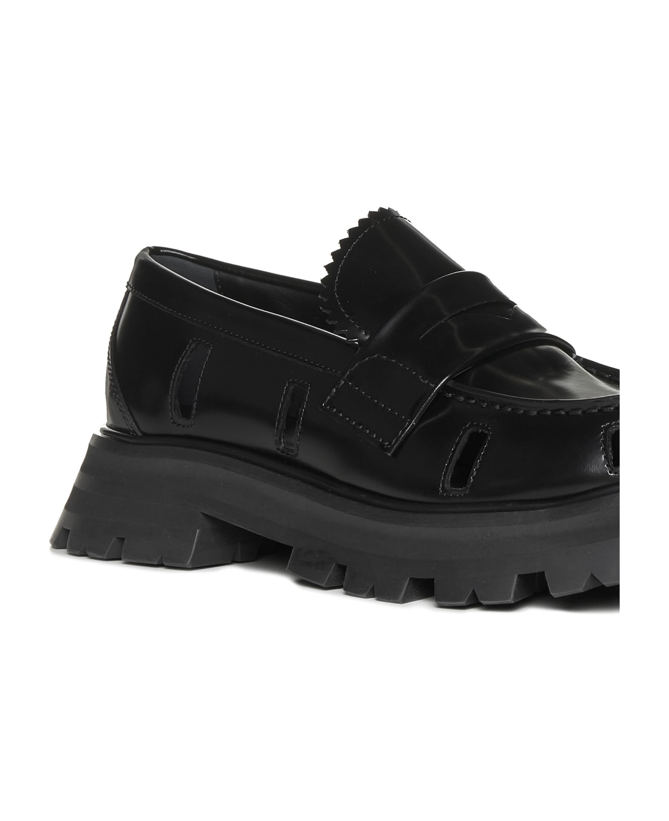Alexander McQueen Cut-out Loafers - Black フラットシューズ