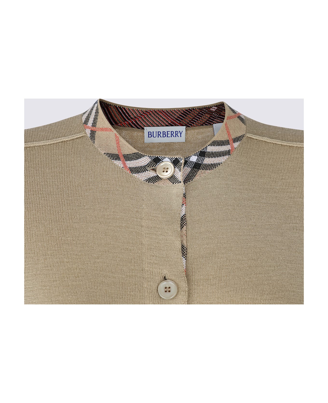 Burberry Beige Wool Knitwear - FLAX/SAND IP