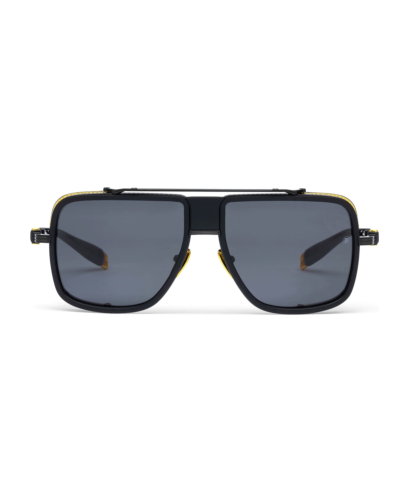 Balmain O.r. - Matte Black / 18k Gold Sunglasses - Black/gold