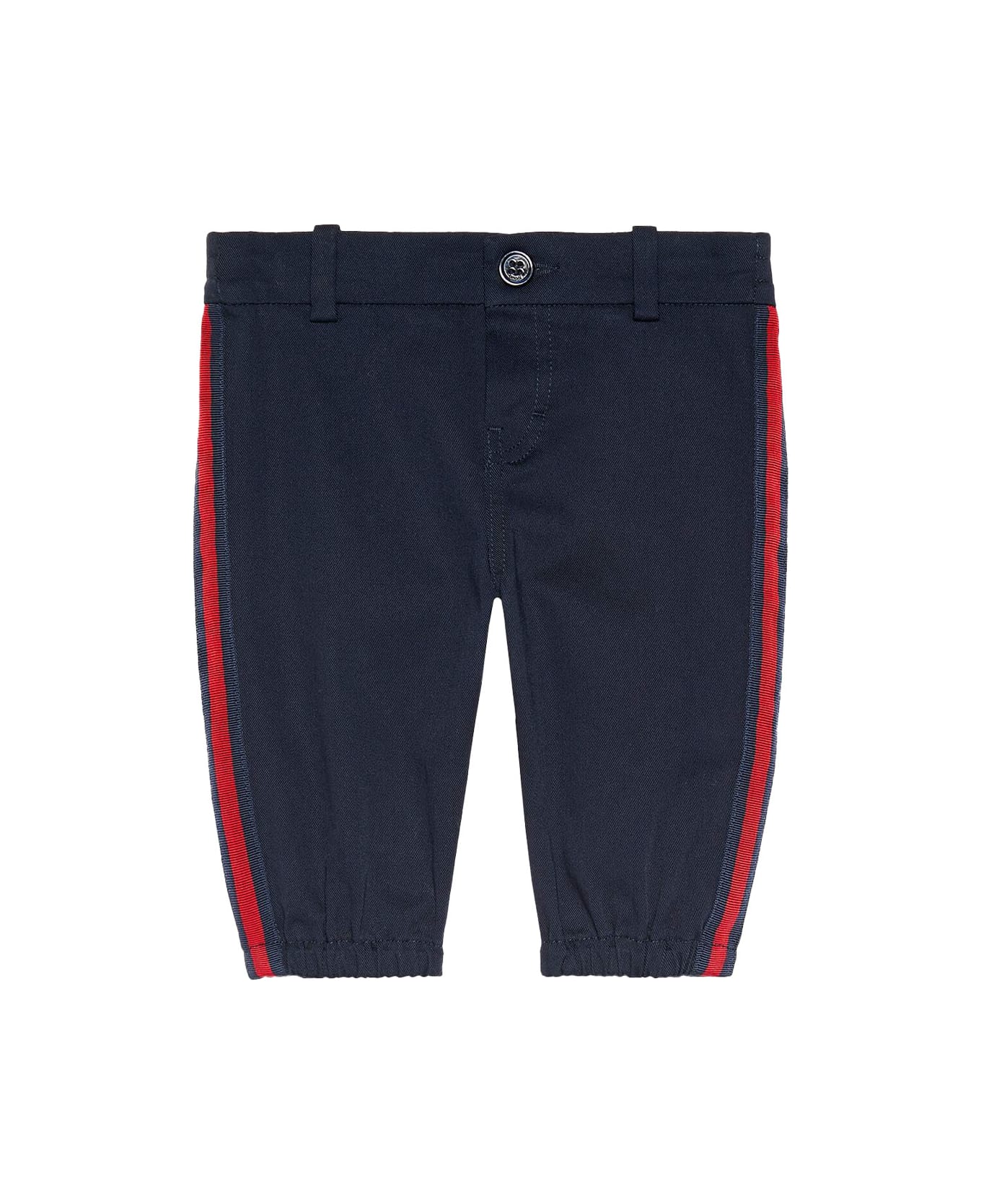 Gucci Gabardine Trousers With Patch - Blue