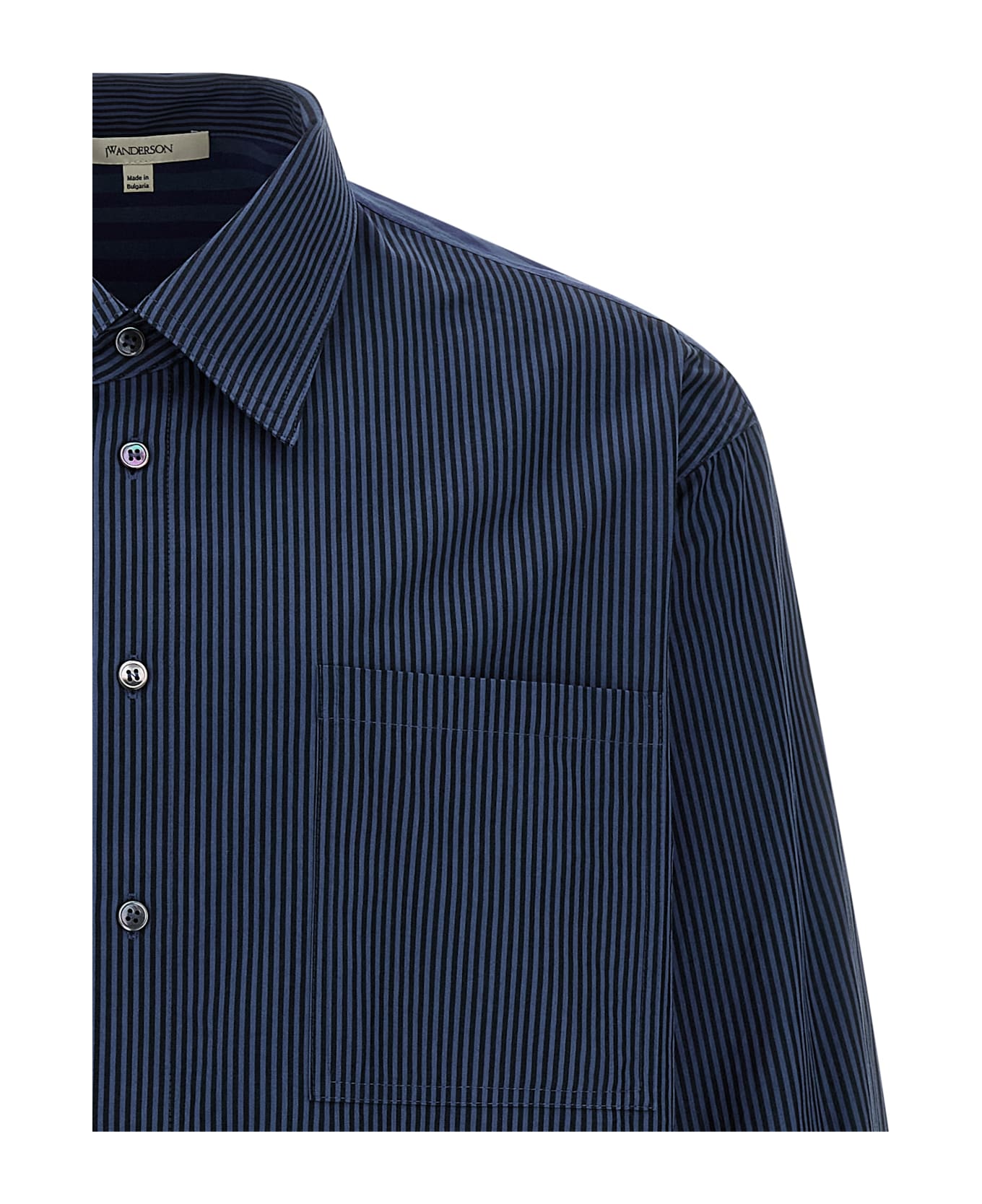 J.W. Anderson 
patchword Striped
 Shirt - Blue