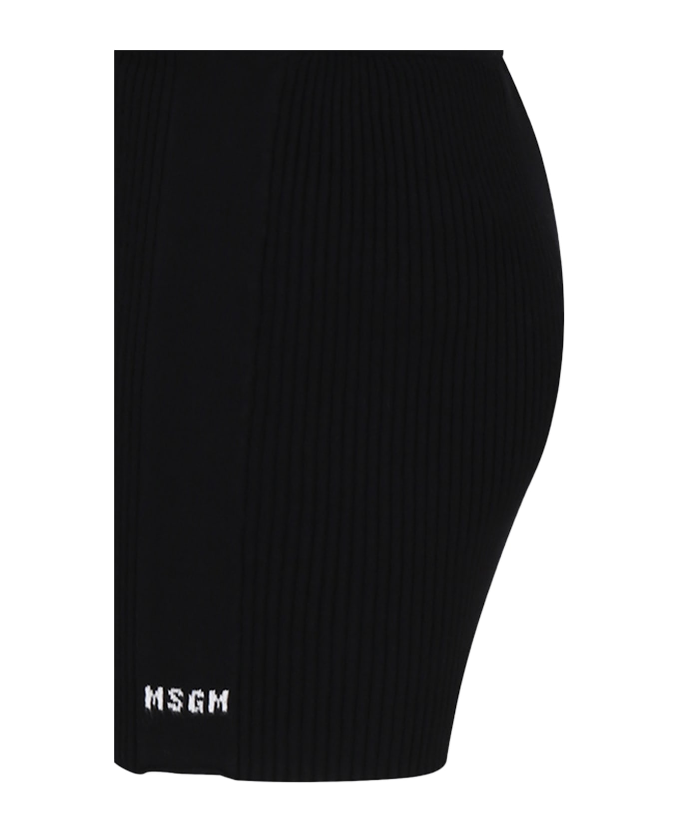 MSGM Black Skirt For Girl With Logo - Black