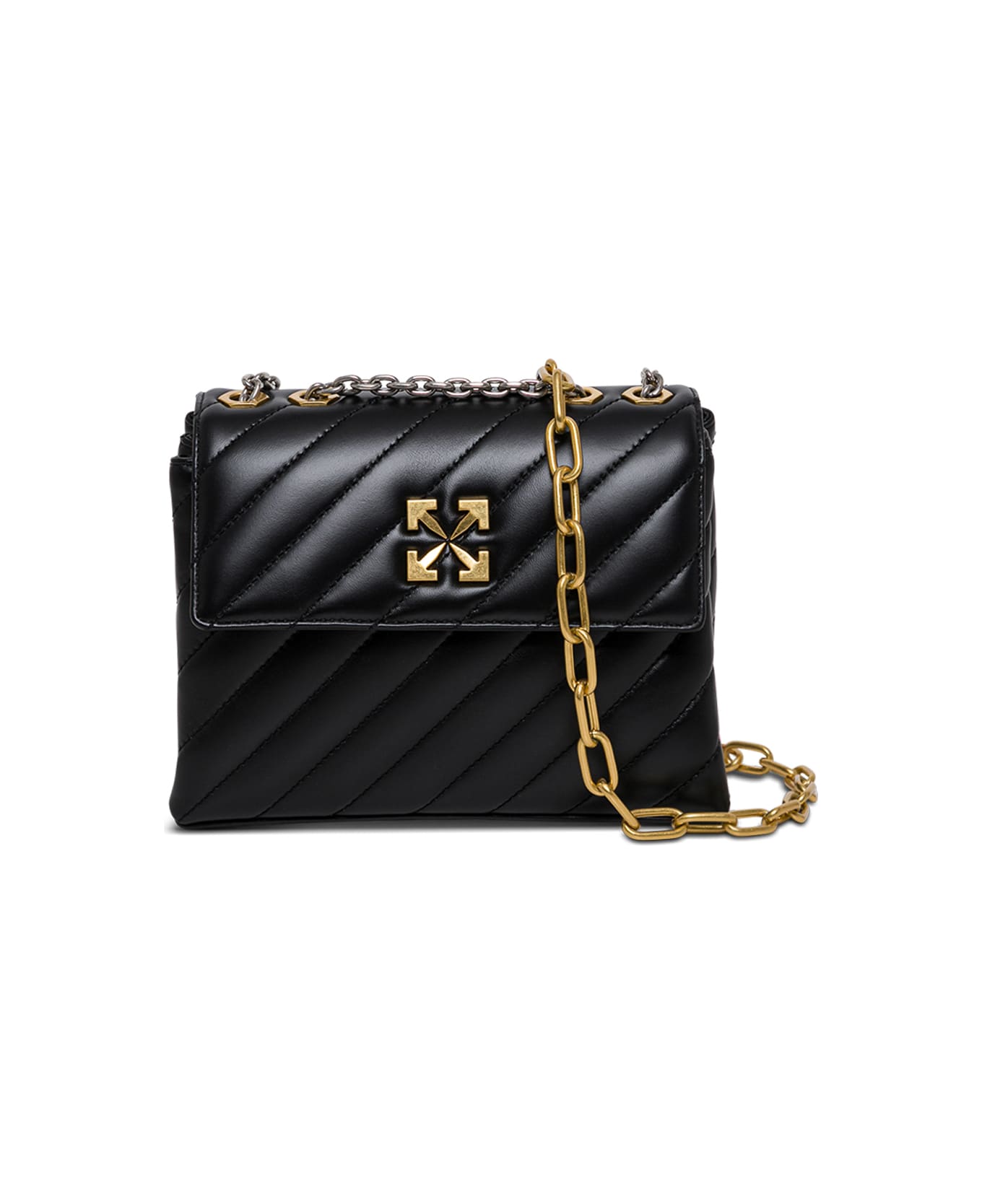 Off-White Jackhammer 24 Quilted Leather Crossbody Bag - Nero