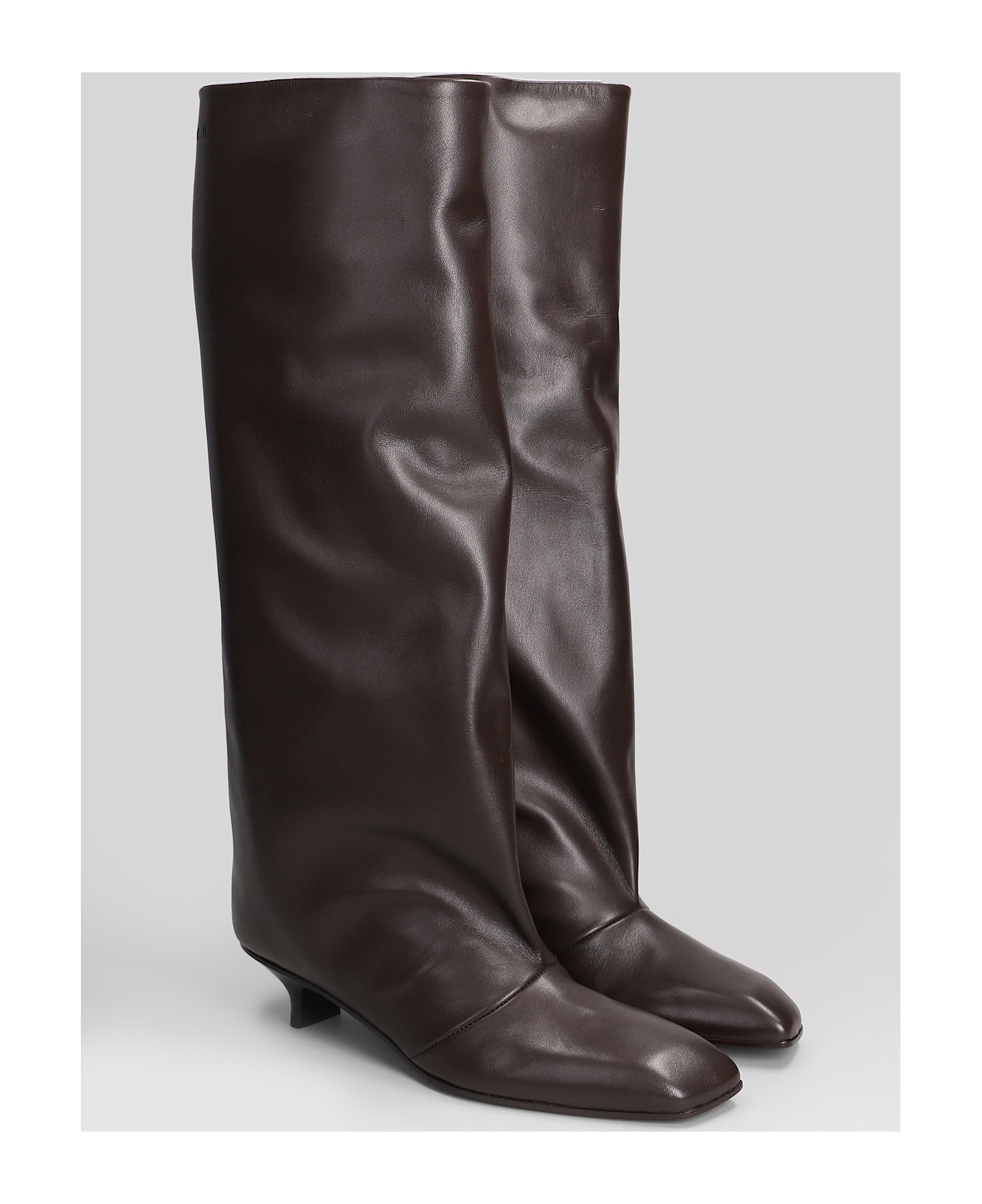 Vicini Cizin 30 Low Heels Boots In Brown Leather - brown