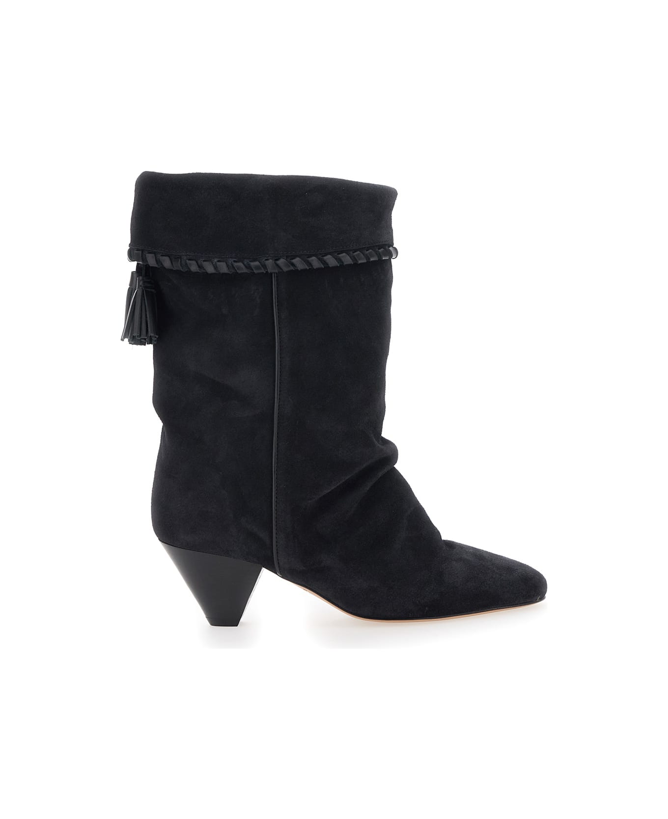 Isabel Marant 'dalby' Black Boots With Pointed Toe And Tassel Fringe In Suede Woman - Black