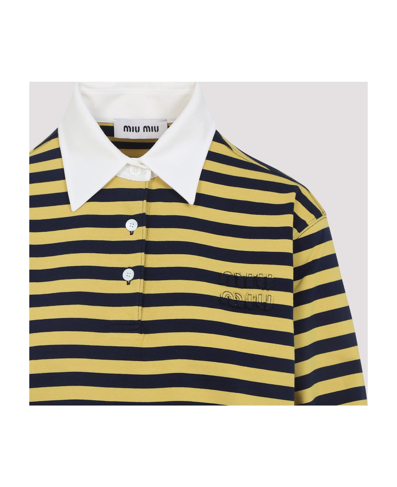 Miu Miu Cotton Polo - Qg Blu Giallo Bianco