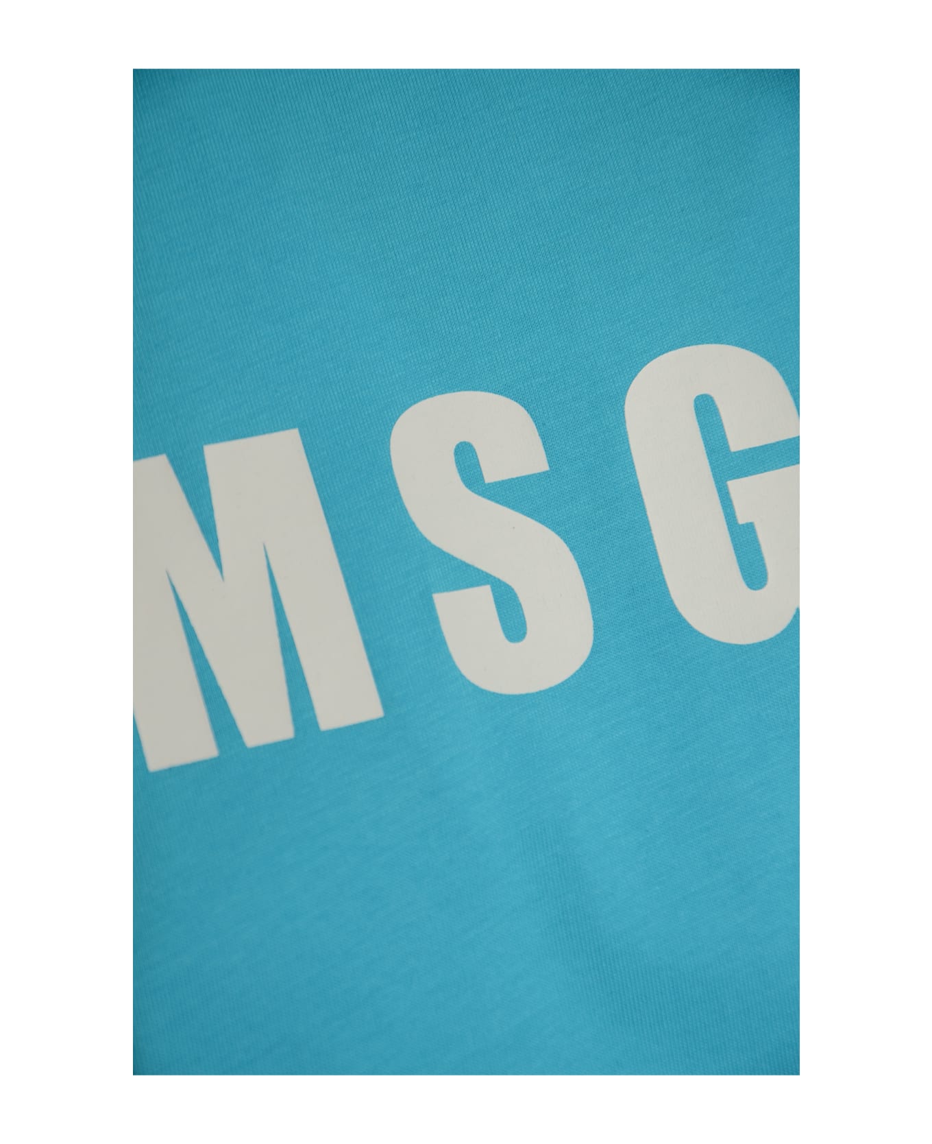 MSGM Logo Print T-shirt - Light Blue