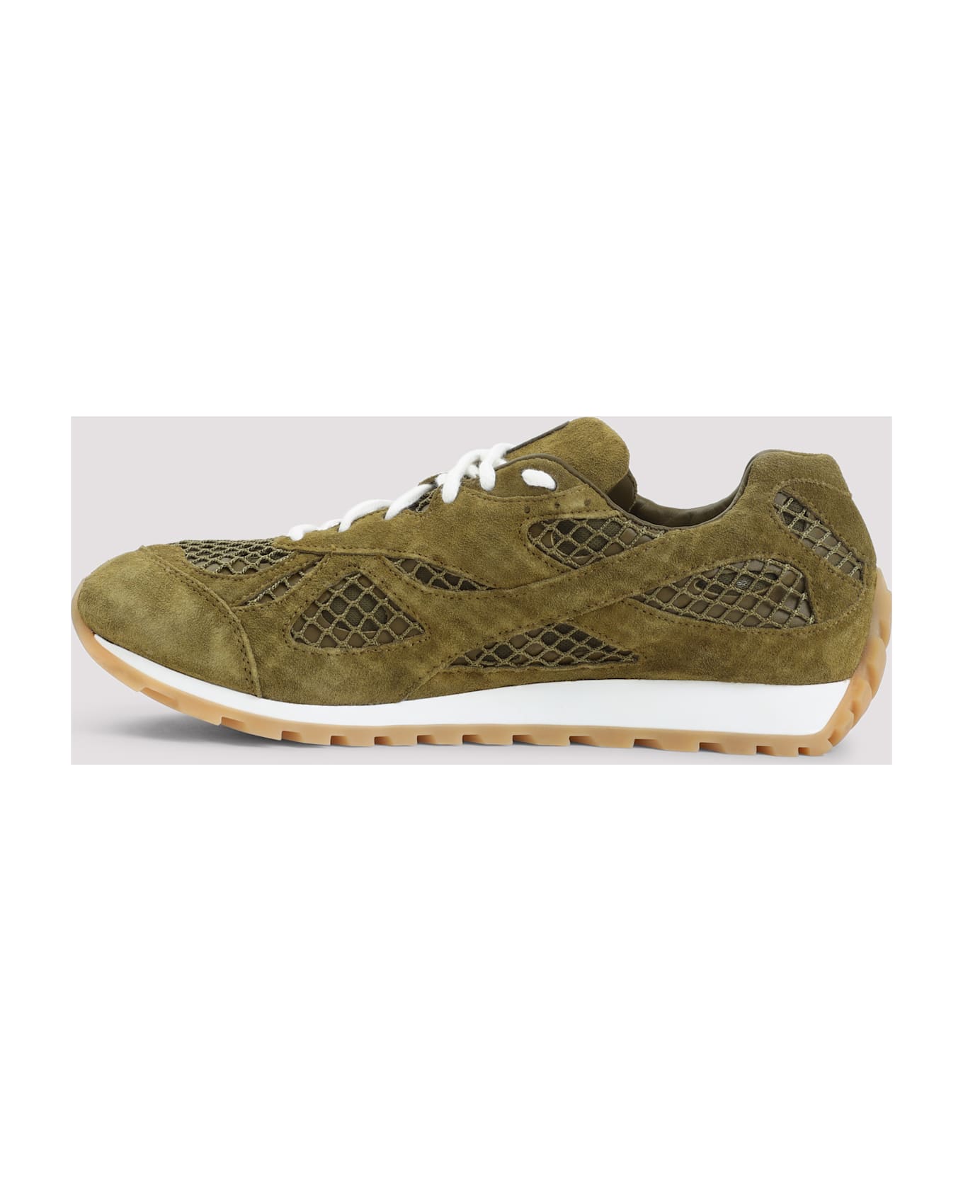 Bottega Veneta Suede Orbit Sneakers - Olive Oil