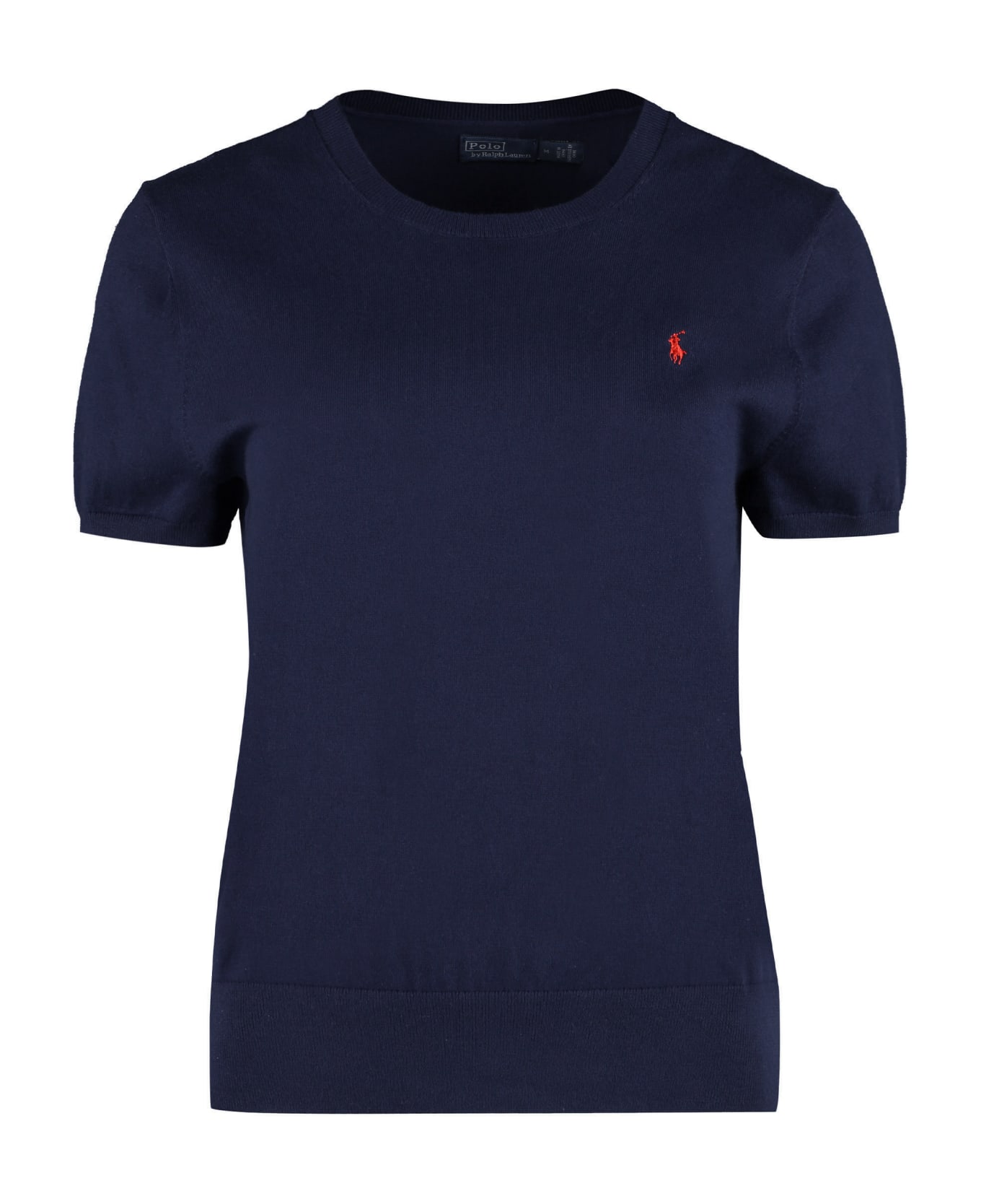 Polo Ralph Lauren Logo Embroidered Cotton Sweater - blue