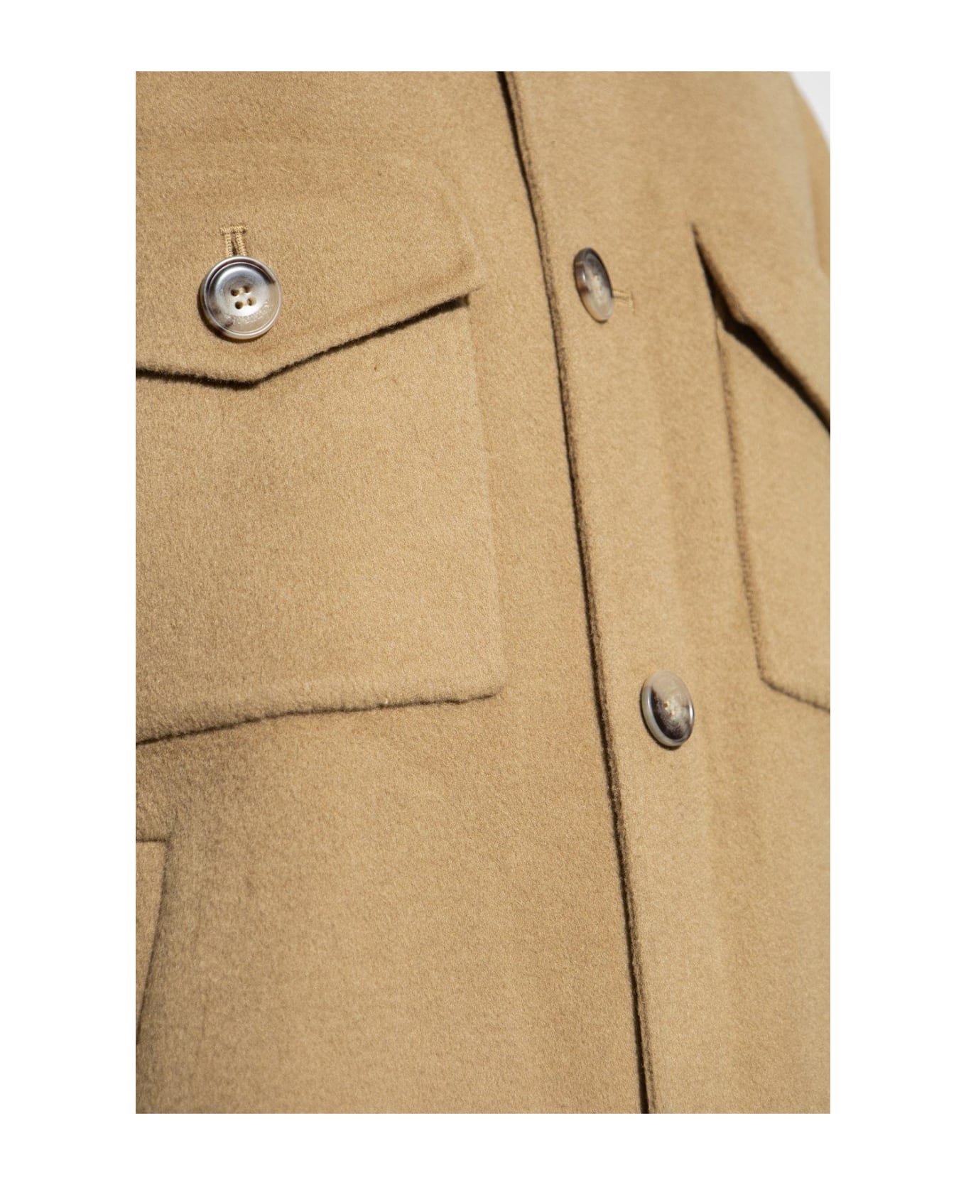 Nanushka Rhys Button-up Shirt Jacket - Kaki ジャケット