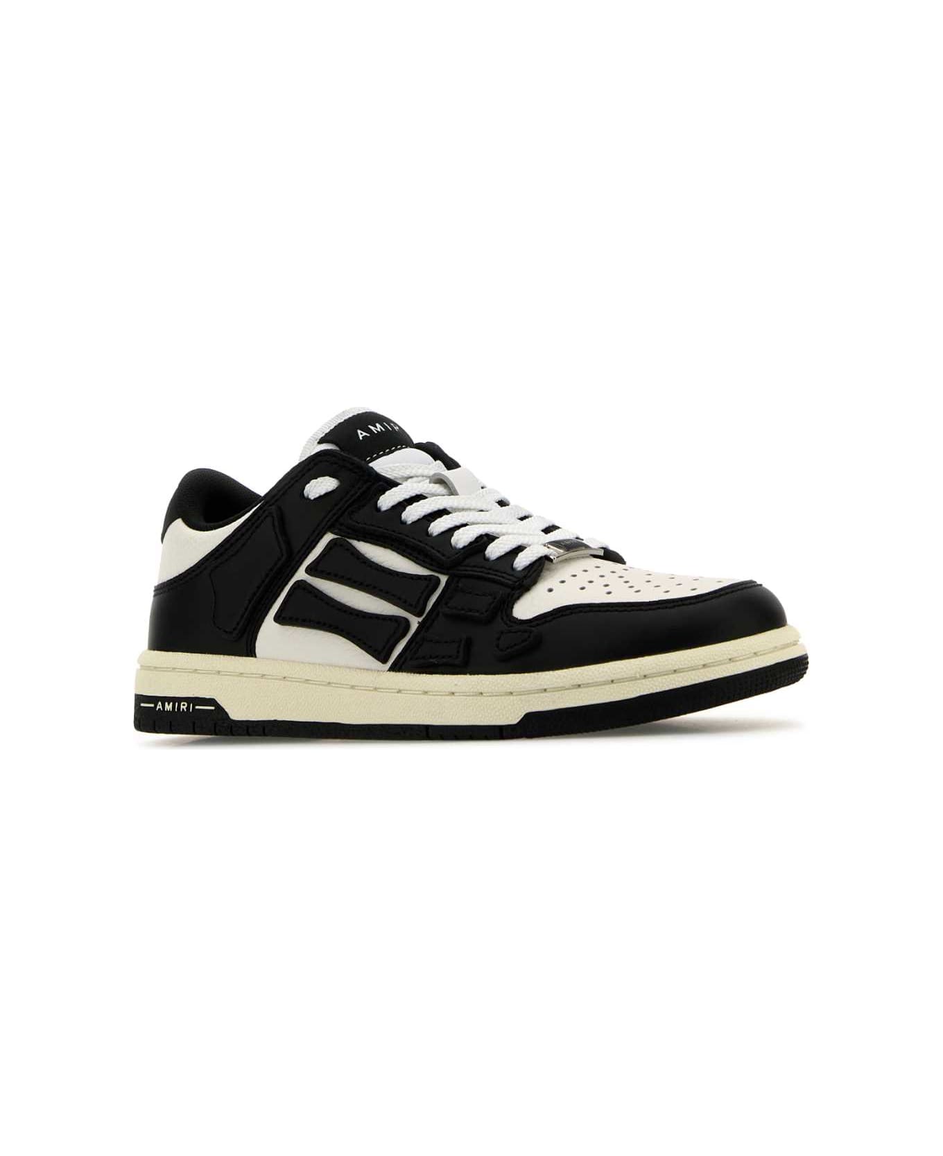 AMIRI Two-tone Leather Skel Sneakers - BLACKWHITE