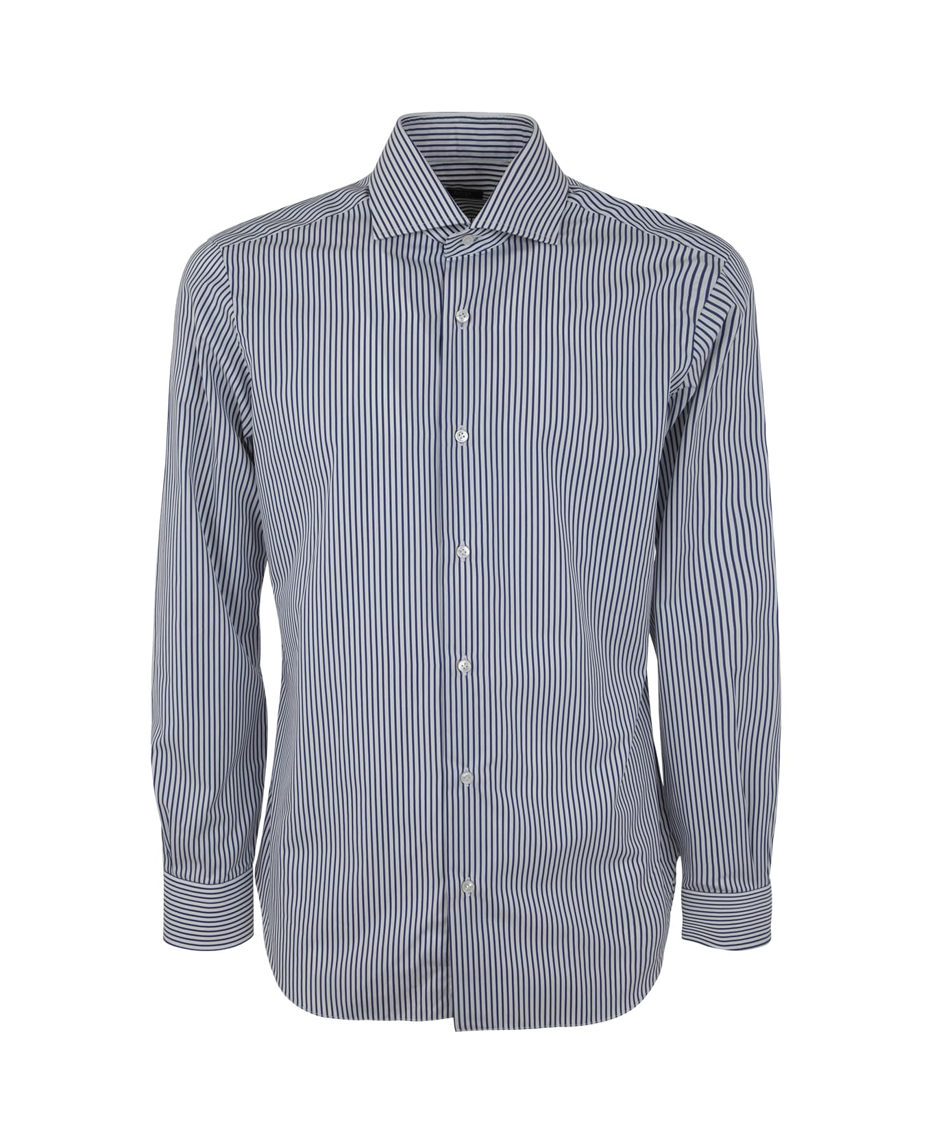 Barba Napoli Striped Shirt - White Blue シャツ