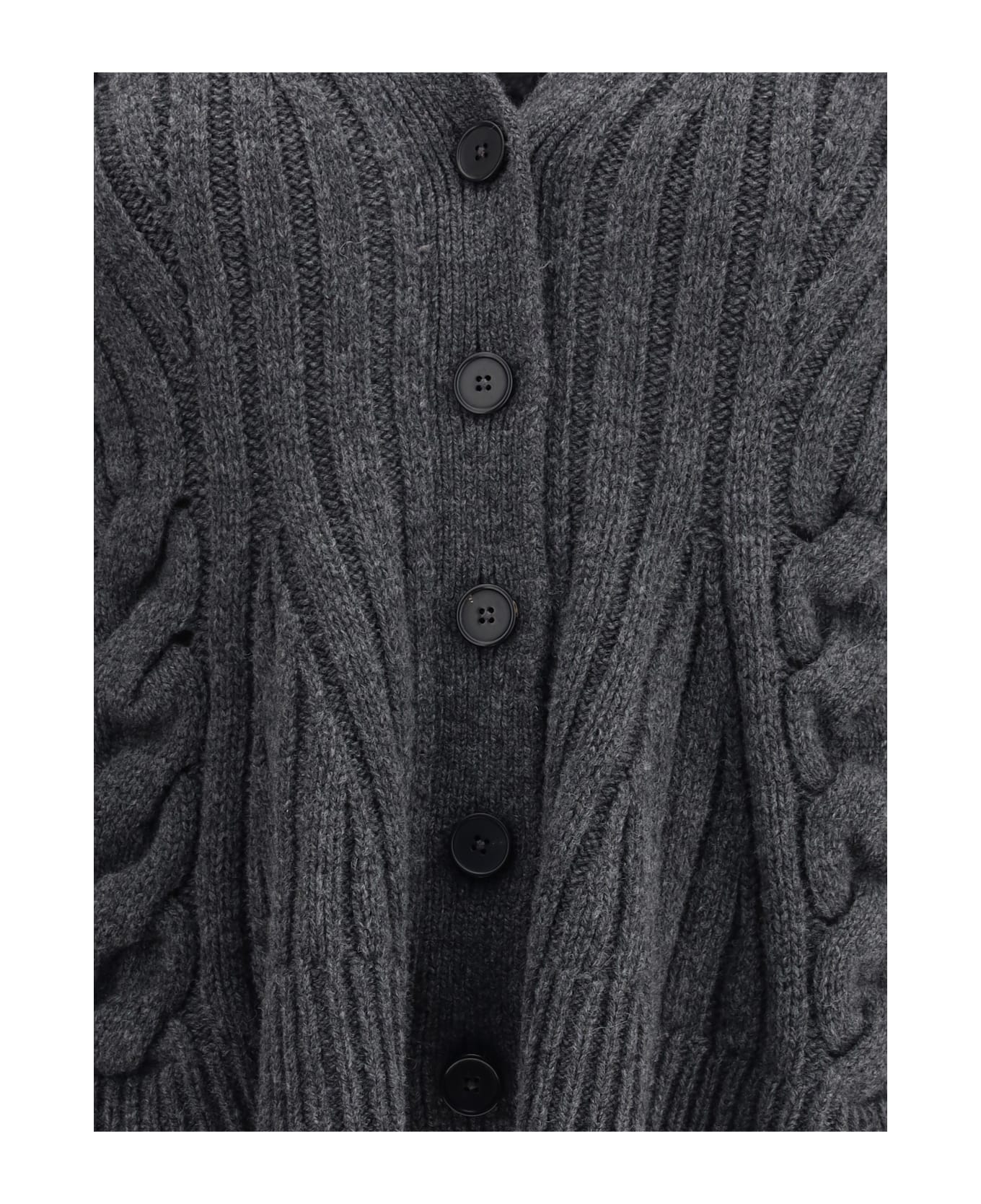 Alexander McQueen Peplum Cable Cardigan