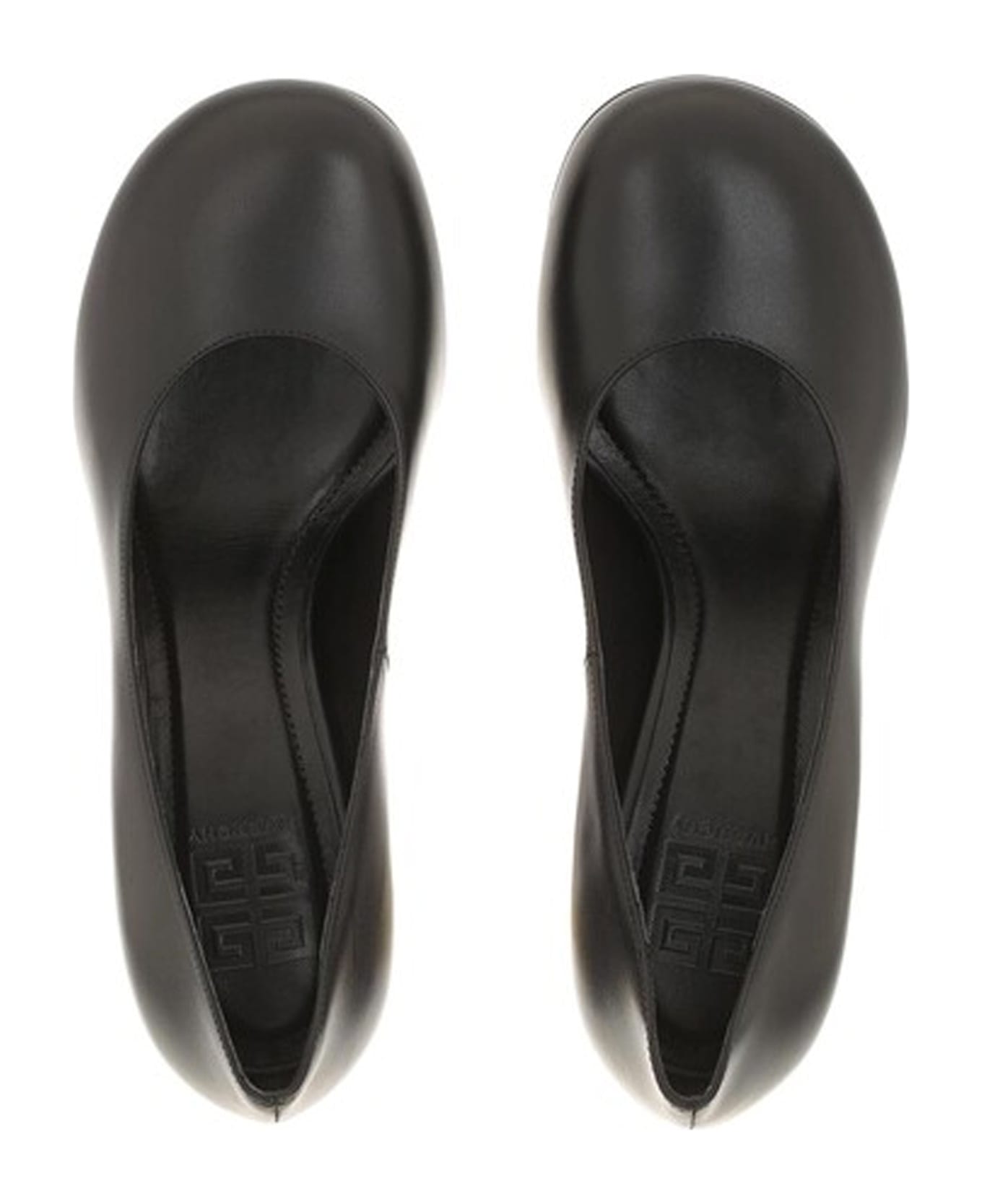 Givenchy Logo Heel Leather Pumps - Black