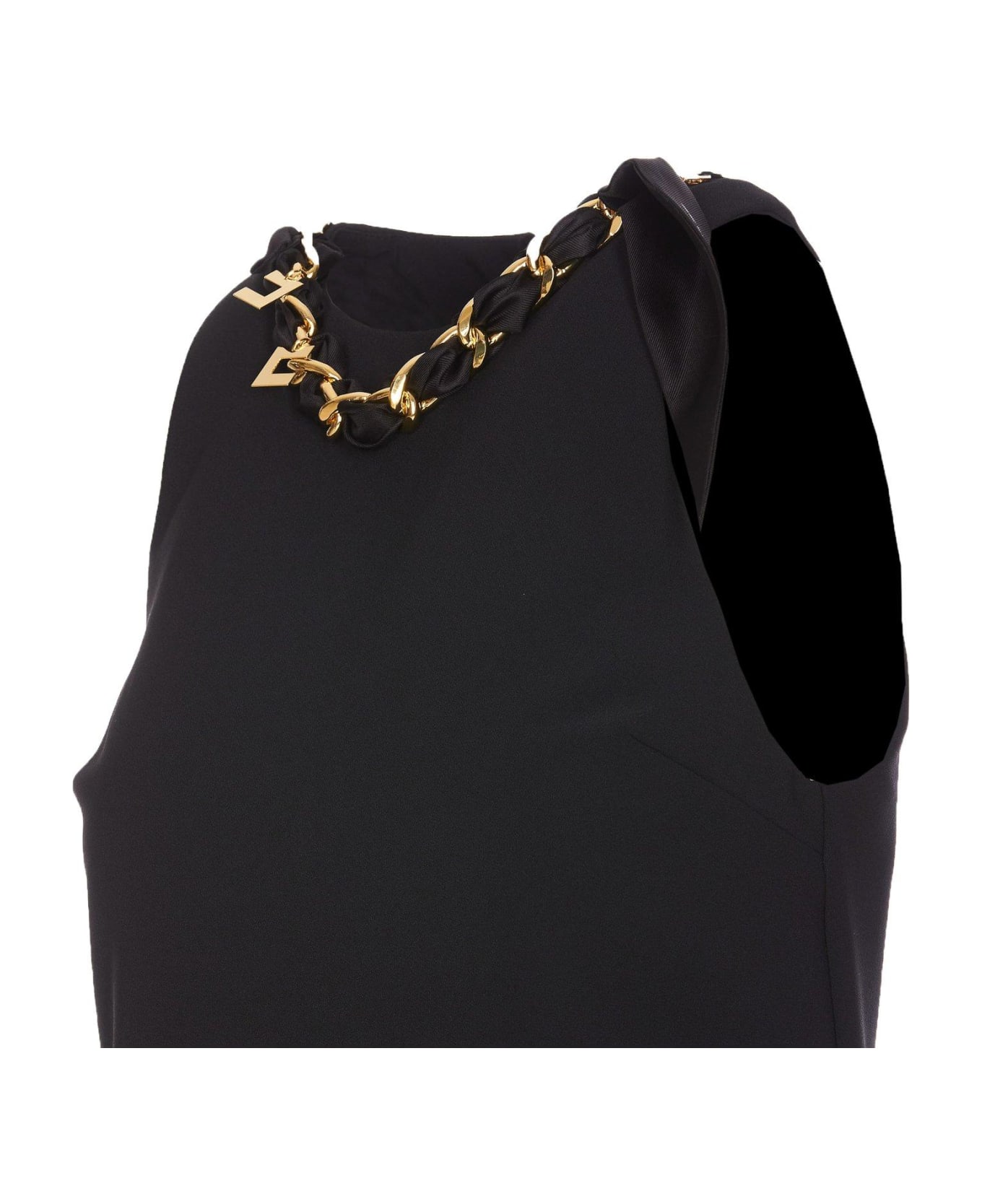 Elisabetta Franchi Chain-link Sleeveless Mini Dress - Black