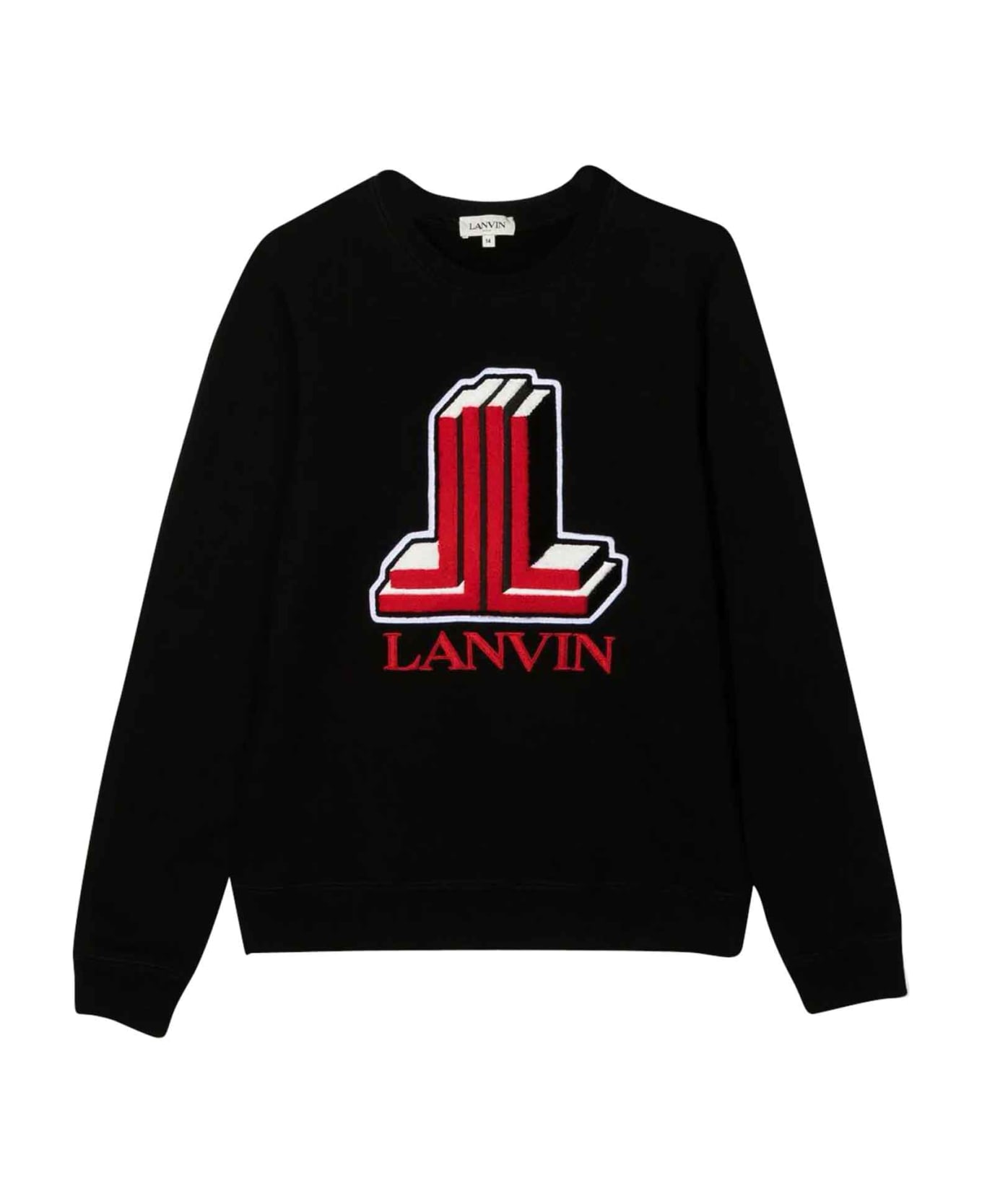 Lanvin Teen Unisex Tee With Embroidery - Nero