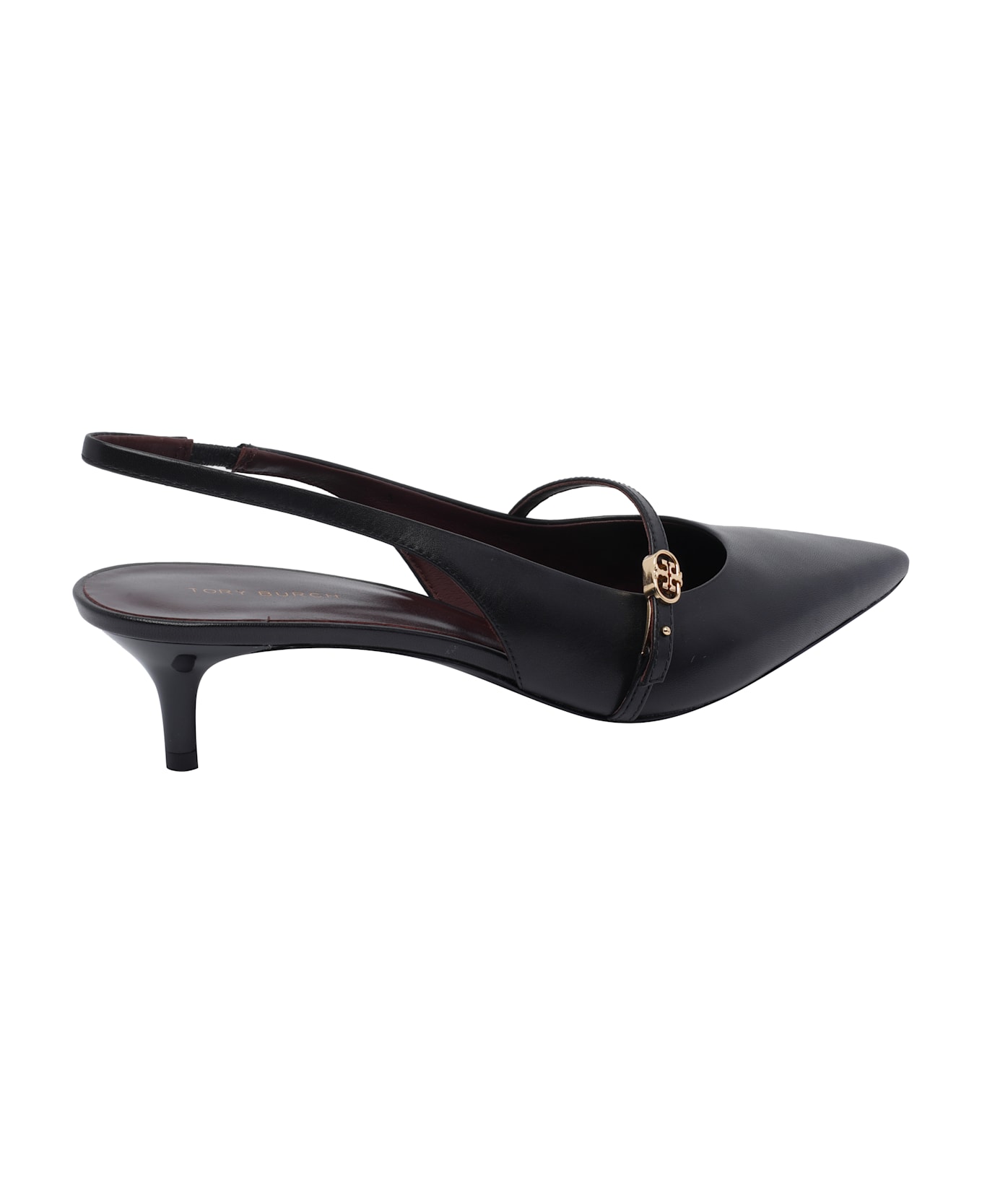 Tory Burch Double T Buckle Slingback - Black