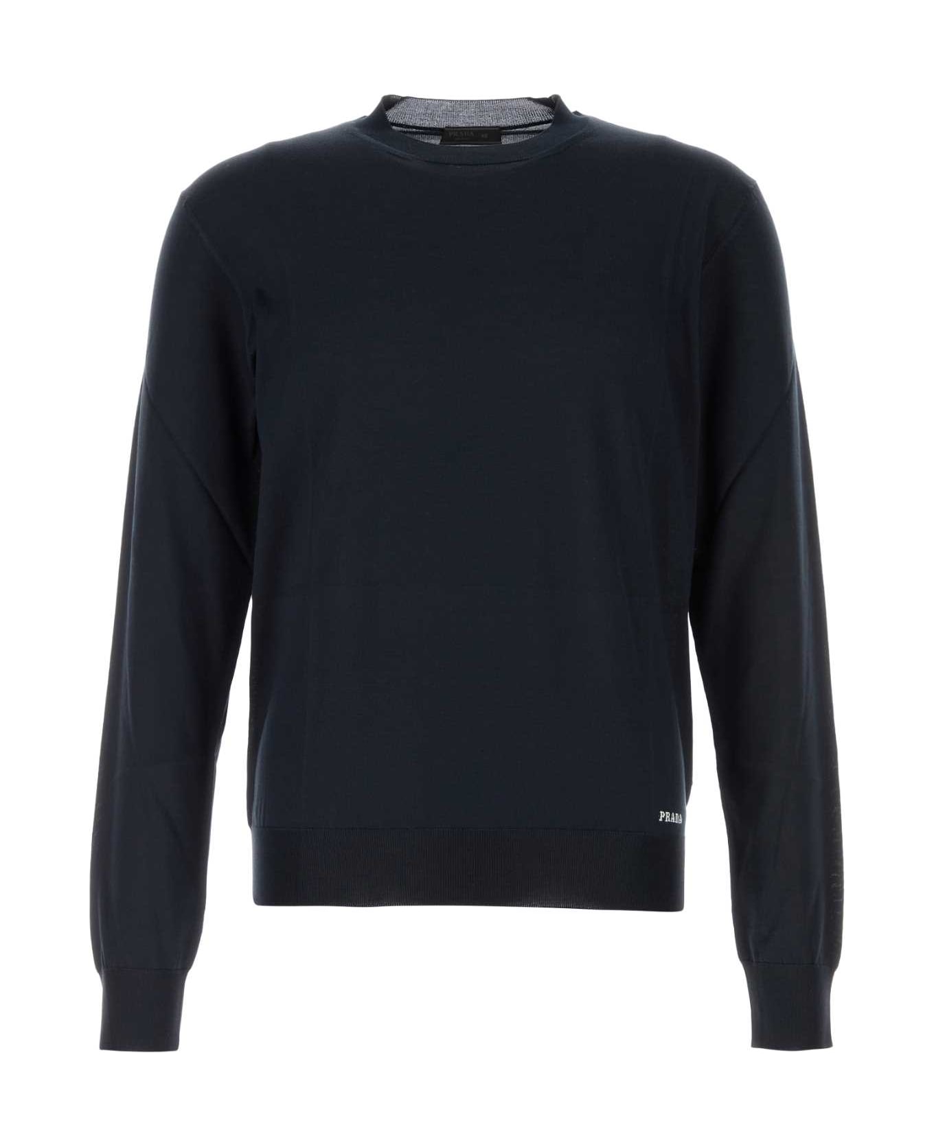 Prada Blue Silk Sweater - BLEU