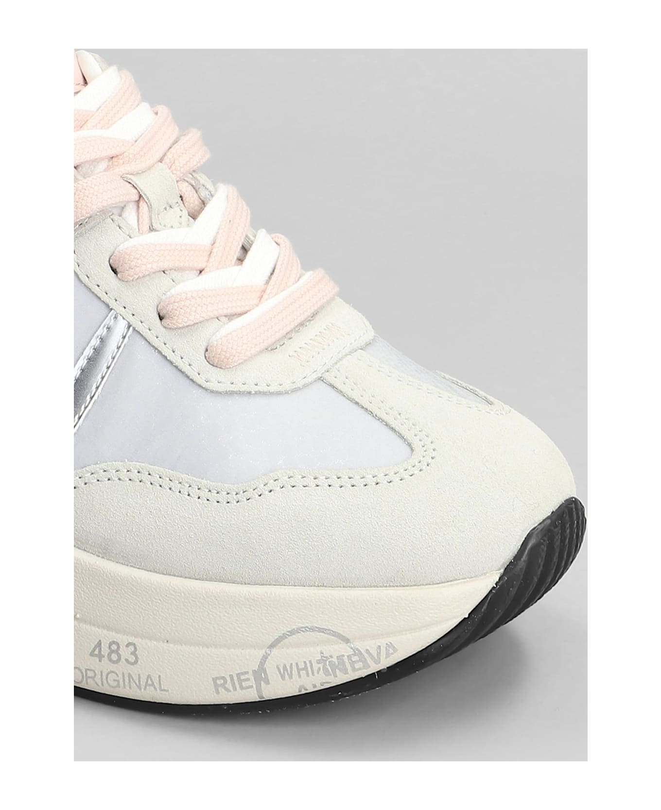 Premiata Cassie Sneakers In Grey Suede And Fabric - grey