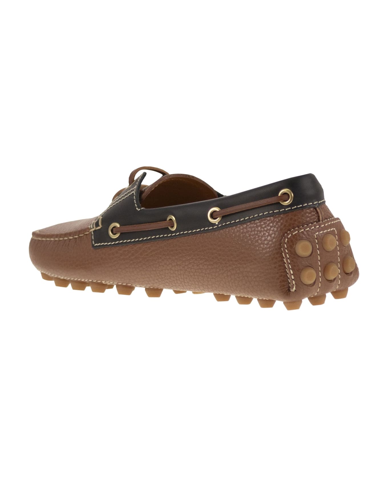 Tod
s Leather Boat Bubble Grommet - Leather/black