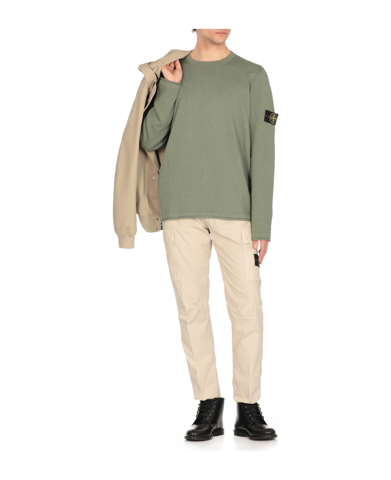Stone Island Logoed Sweater - Green