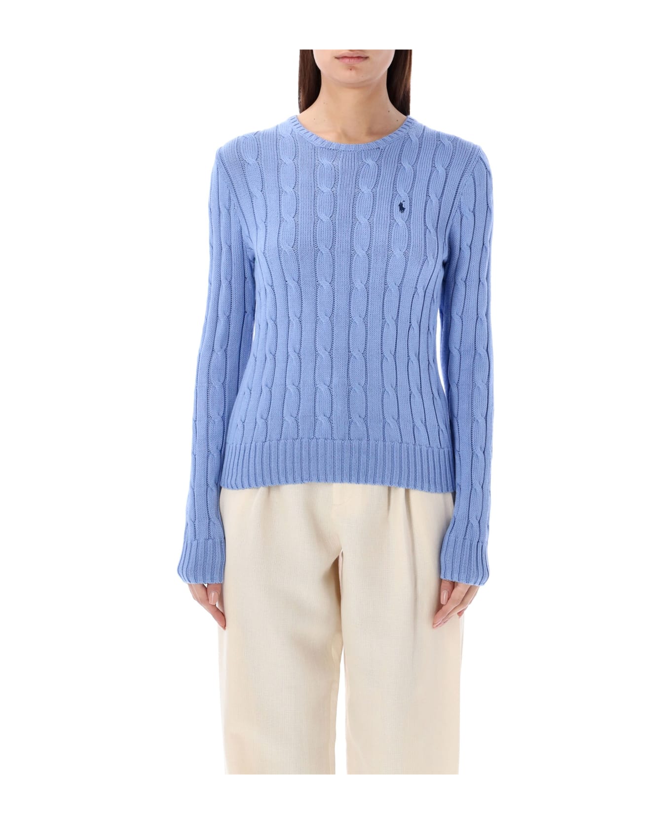 Polo Ralph Lauren Cable-knit Cotton Crewneck Sweater - NEW LIGHT BLUE
