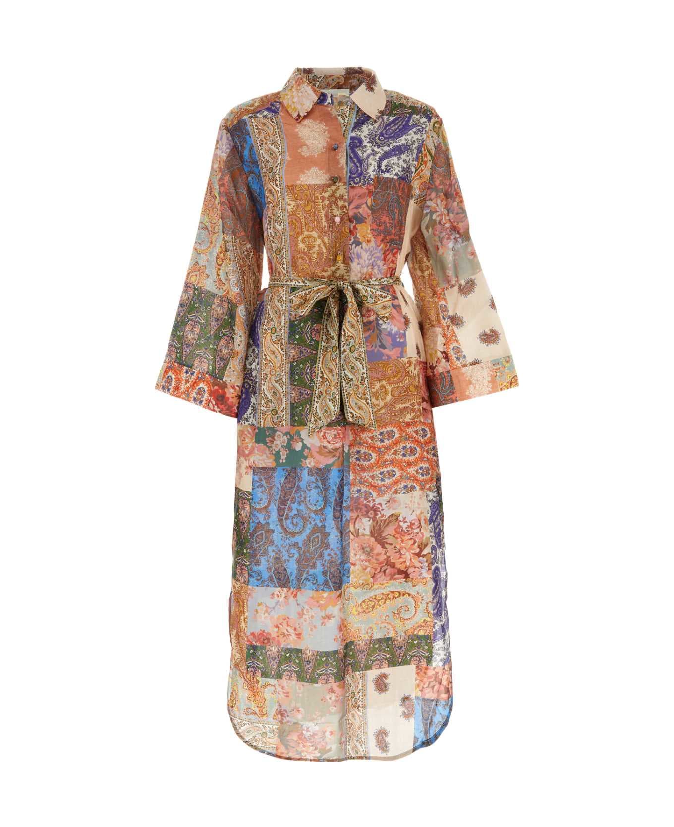 Zimmermann Printed Silk Devi Shirt Dress - PATCHPAISLEY