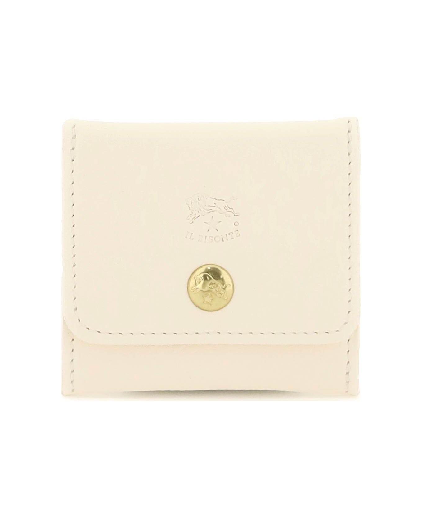 Il Bisonte Soft Calf Leather Coin Purse - BIANCO LATTE (White)