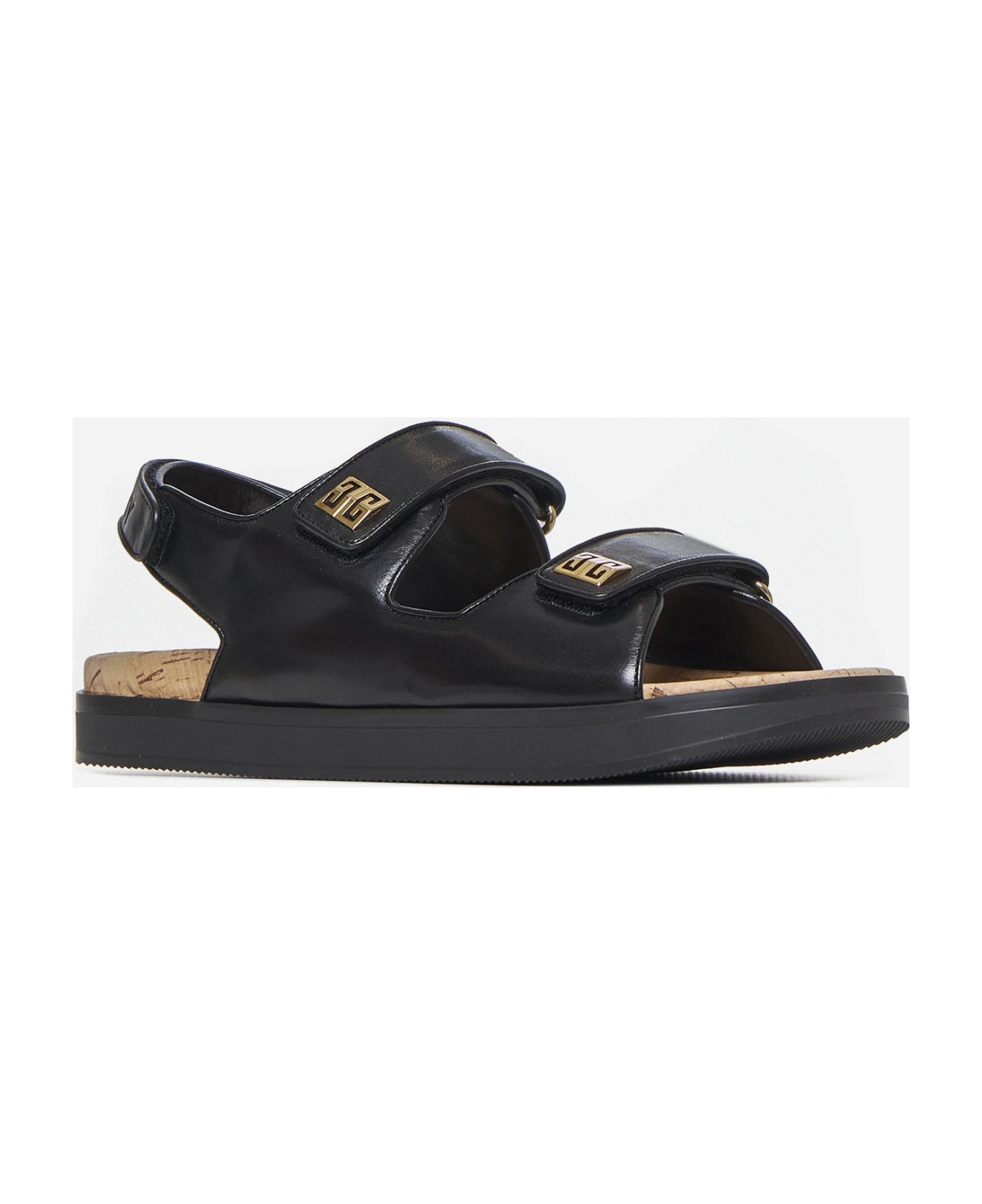 ★GIVENCHY★ ジバンシィ leather 4g sandals BE3087E24C001 Givenchy | 4G strap flat black leather sandals | Savannahs