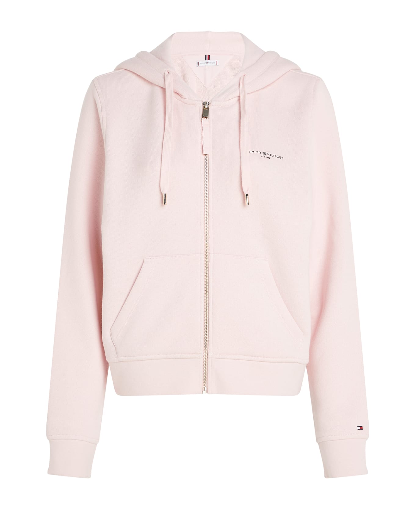 Tommy Hilfiger Pink Sweatshirt With Zip And Hood - WHIMSY PINK ジャケット