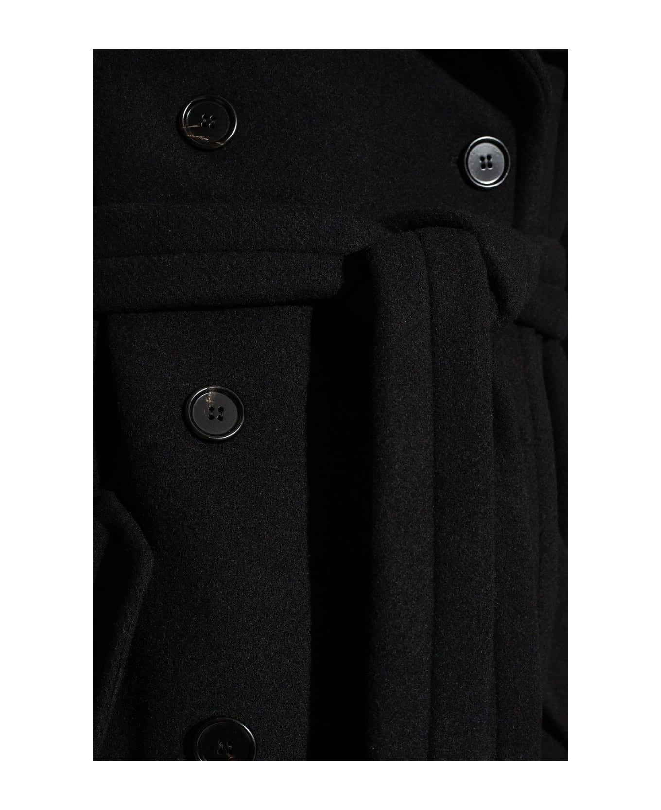 Chloé Wool Blend Double-breasted Coat - Black