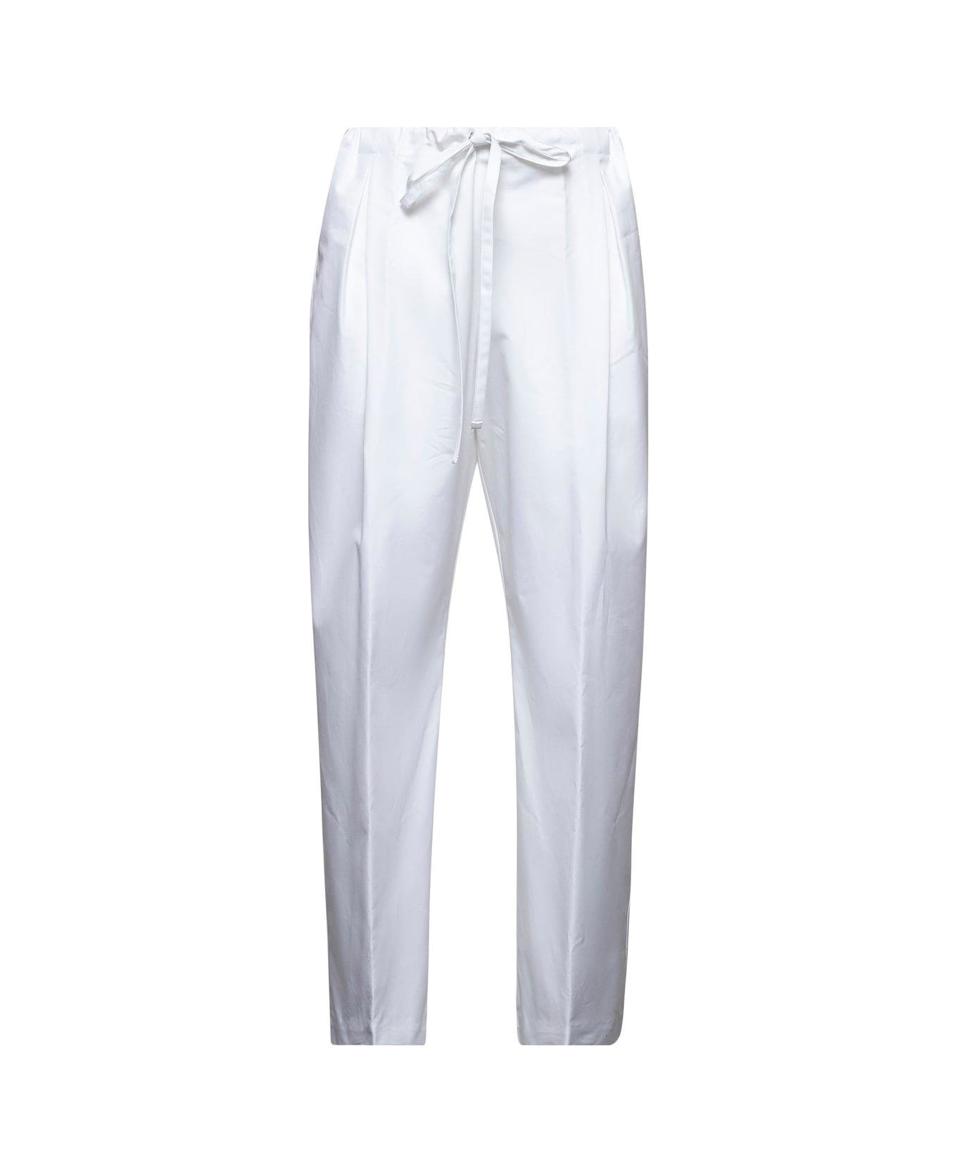 Khaite White Poplin Trenton Trousers - White