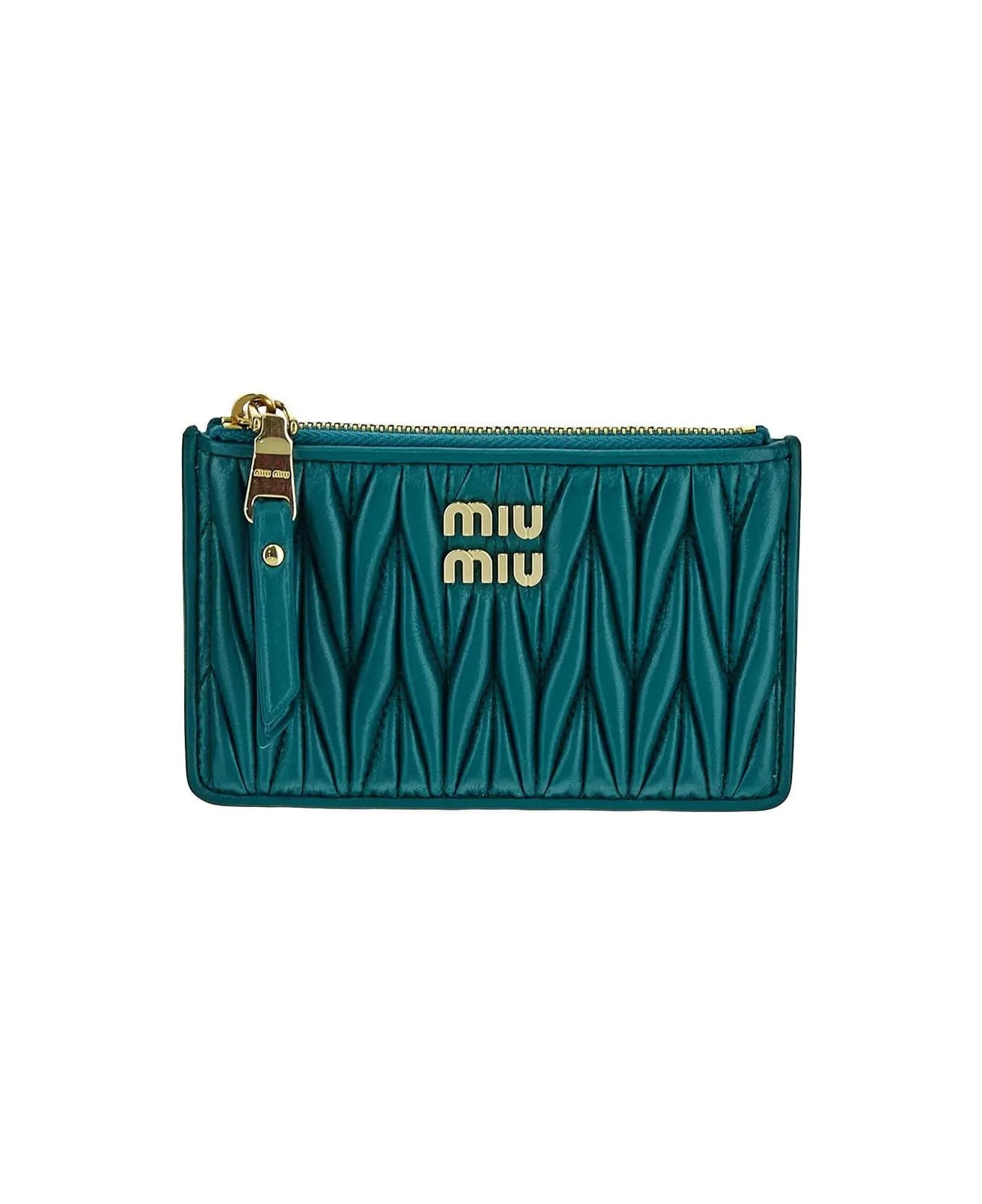 Miu Miu Matelassé Nappa Leather Envelope Wallet - LAGUNA