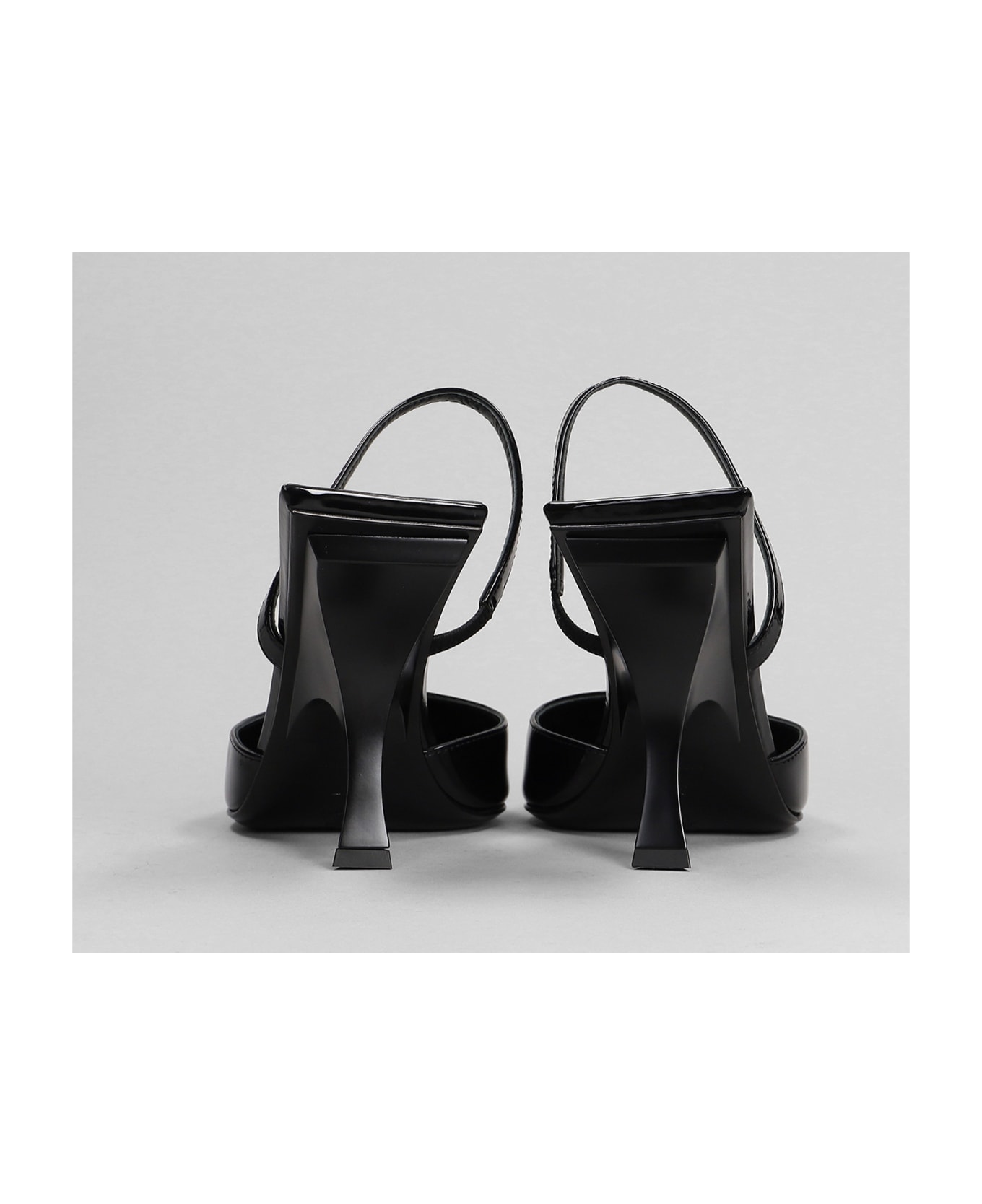 The Attico Ester Slipper-mule In Black Patent Leather - black
