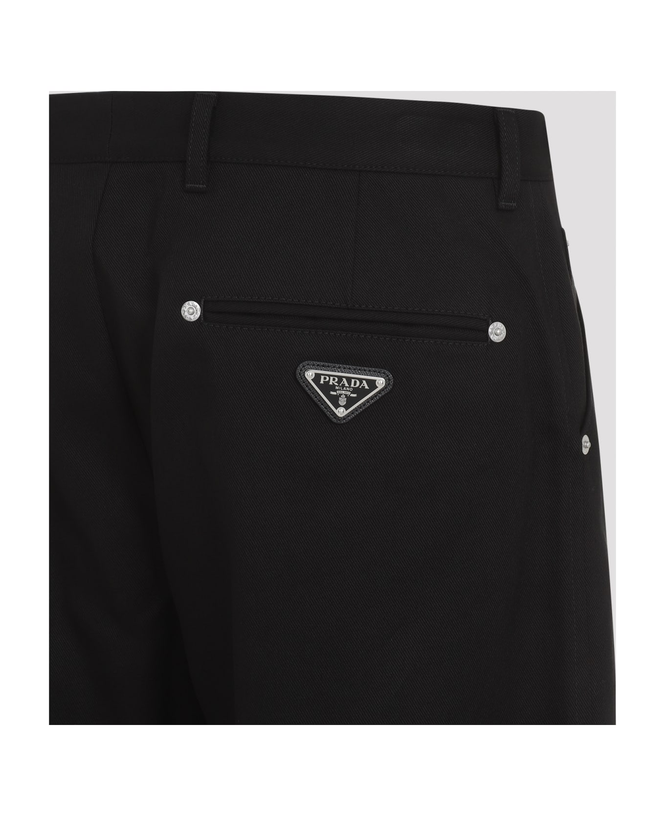 Prada Cotton Trousers - Nero