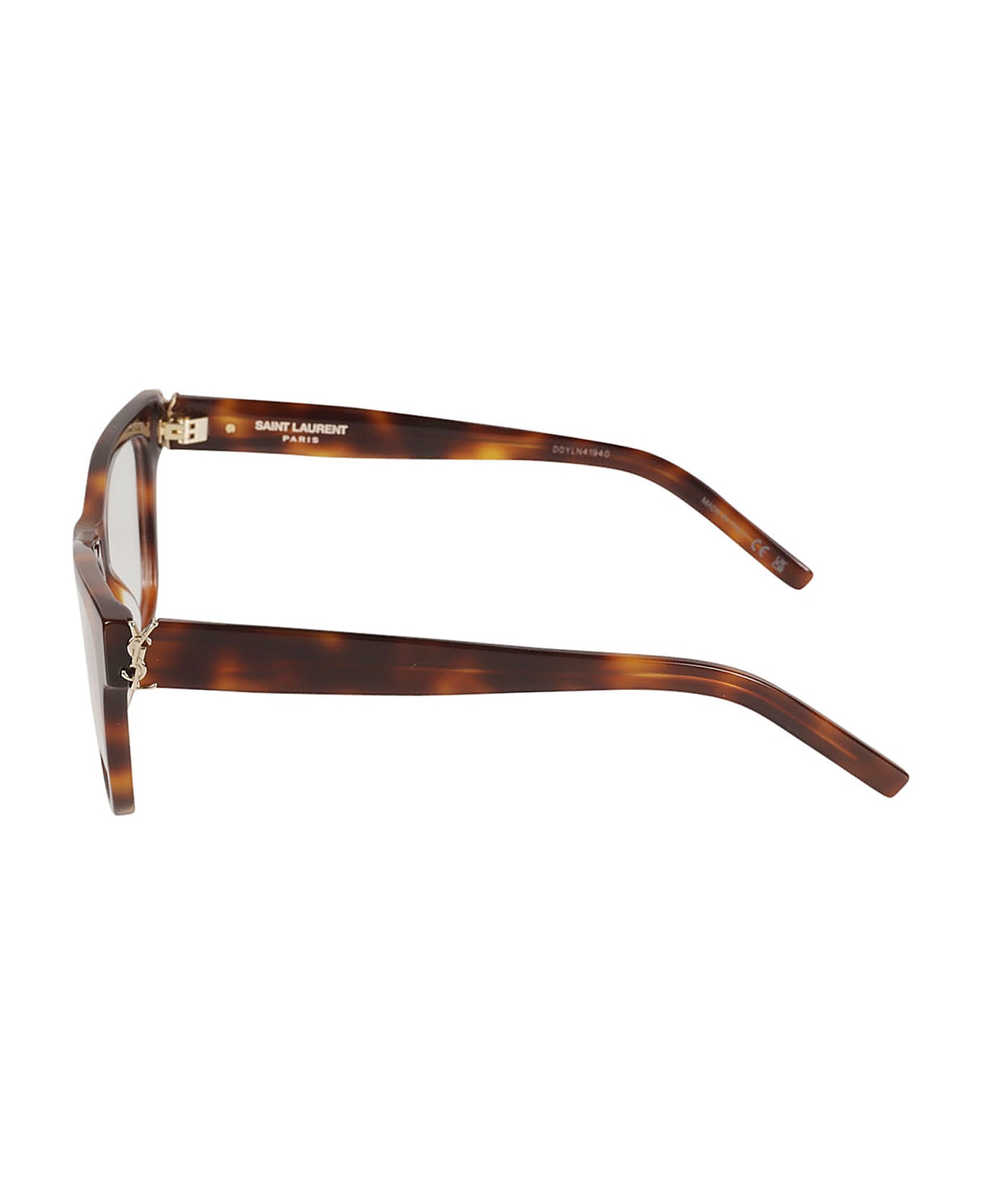 Saint Laurent Eyewear Ysl Hinge Square Frame Glasses - Havana/Transparent