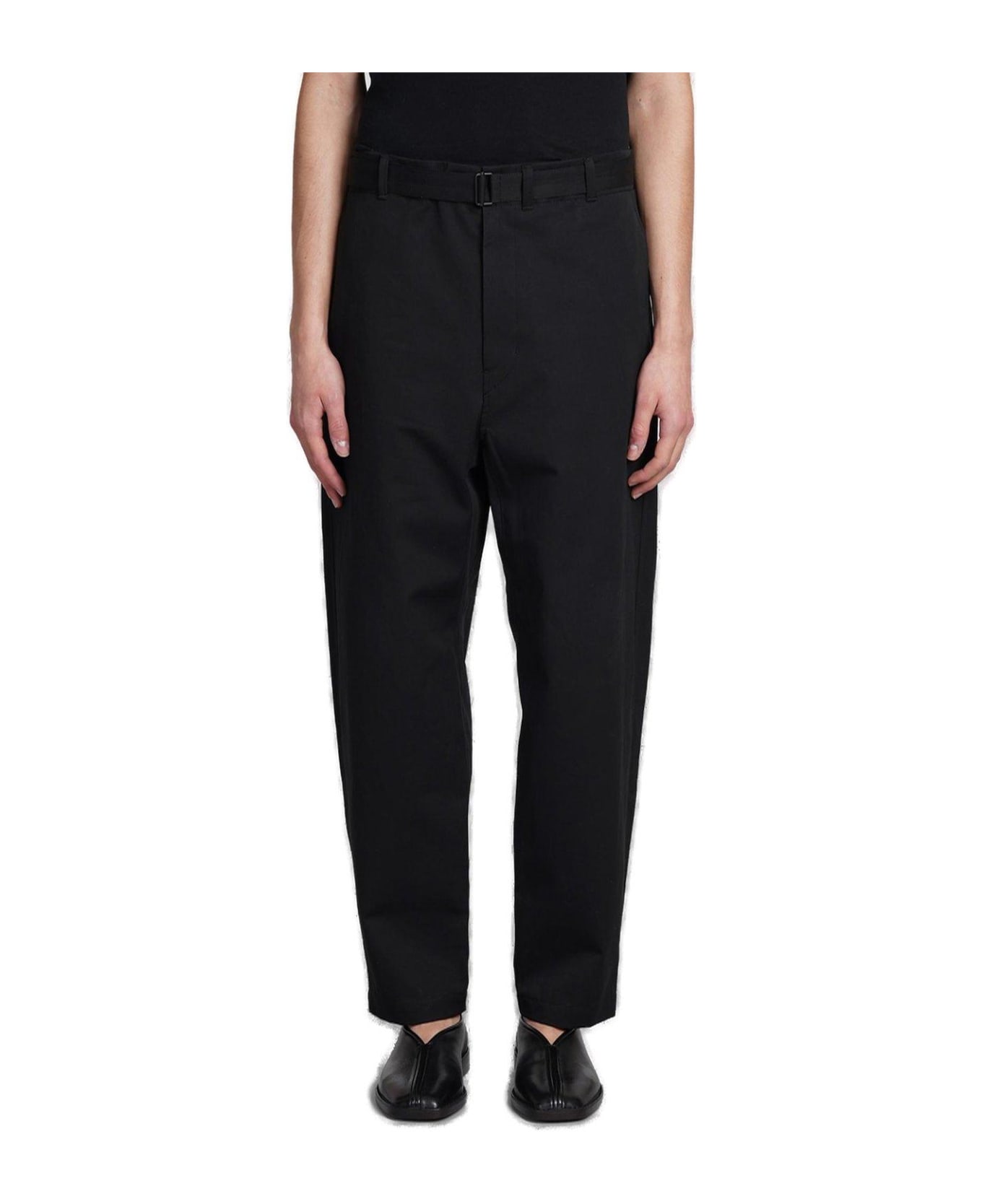 Lemaire Strap-detailed Cropped Trousers - BLACK