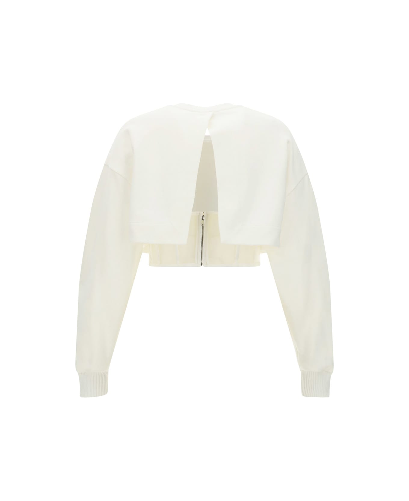 Alexander McQueen Cropped Corset Sweatshirt - Ivory