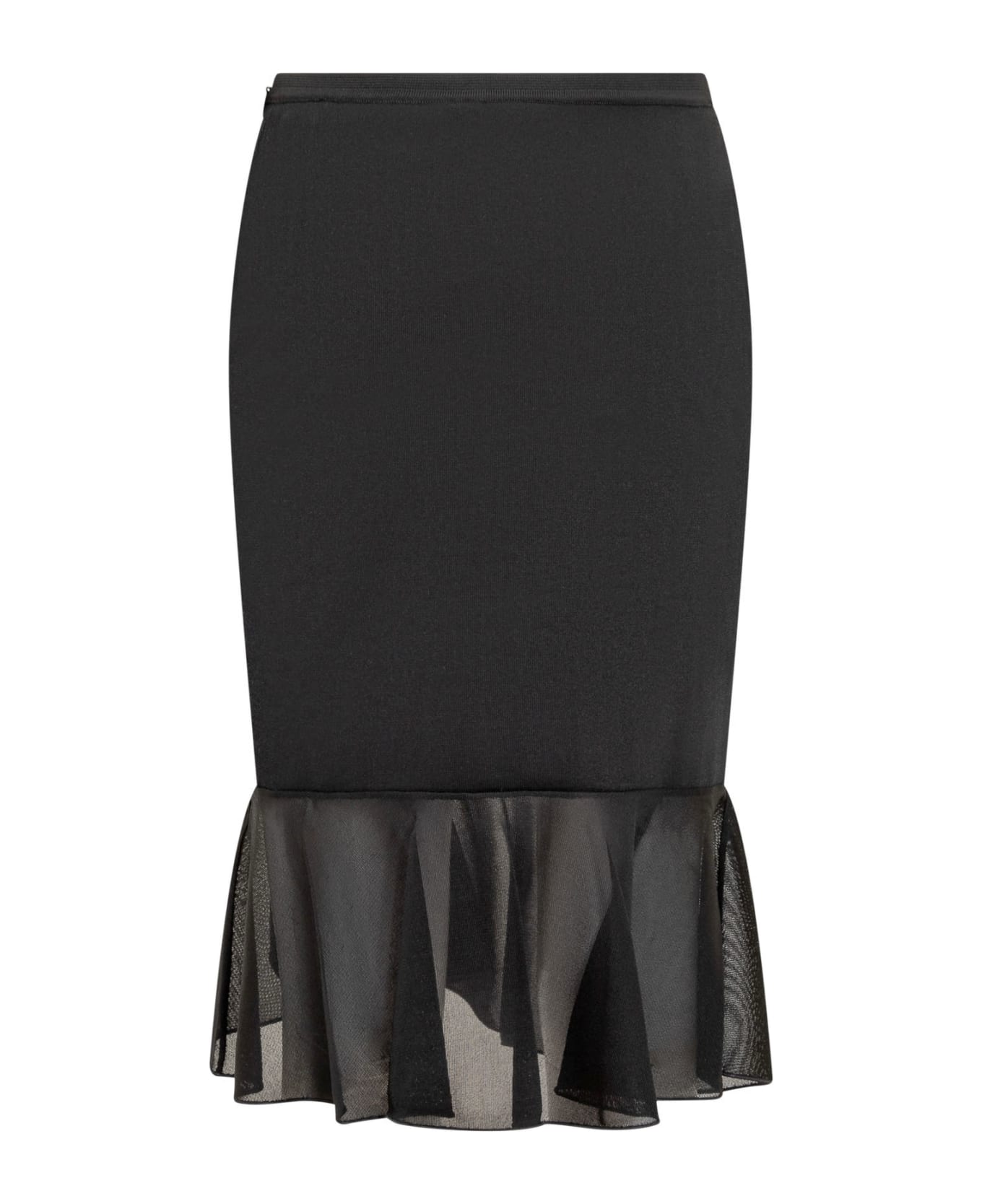 Tom Ford Viscose Skirt With Ruffles - BLACK
