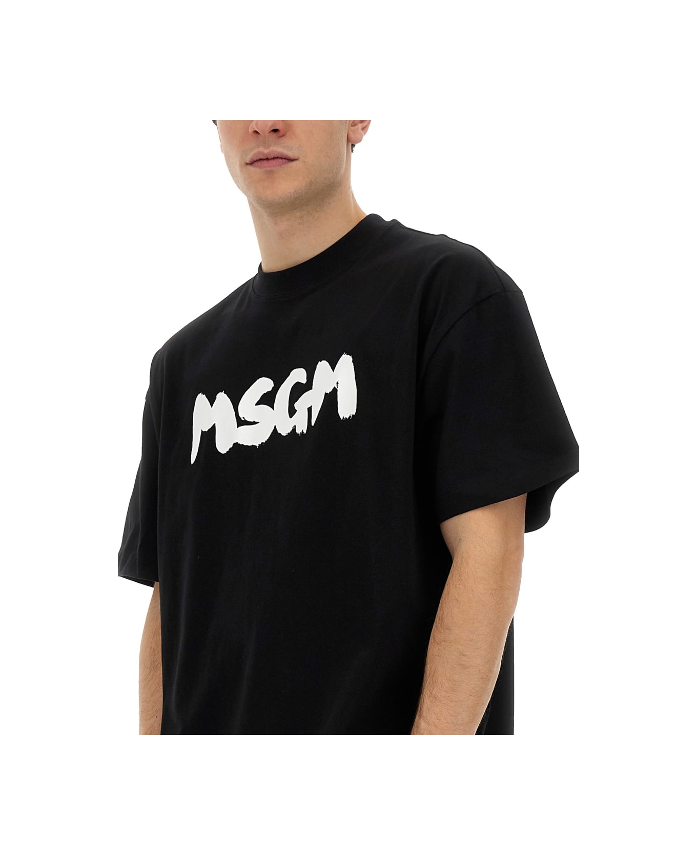 MSGM T-shirt With Logo - BLACK シャツ