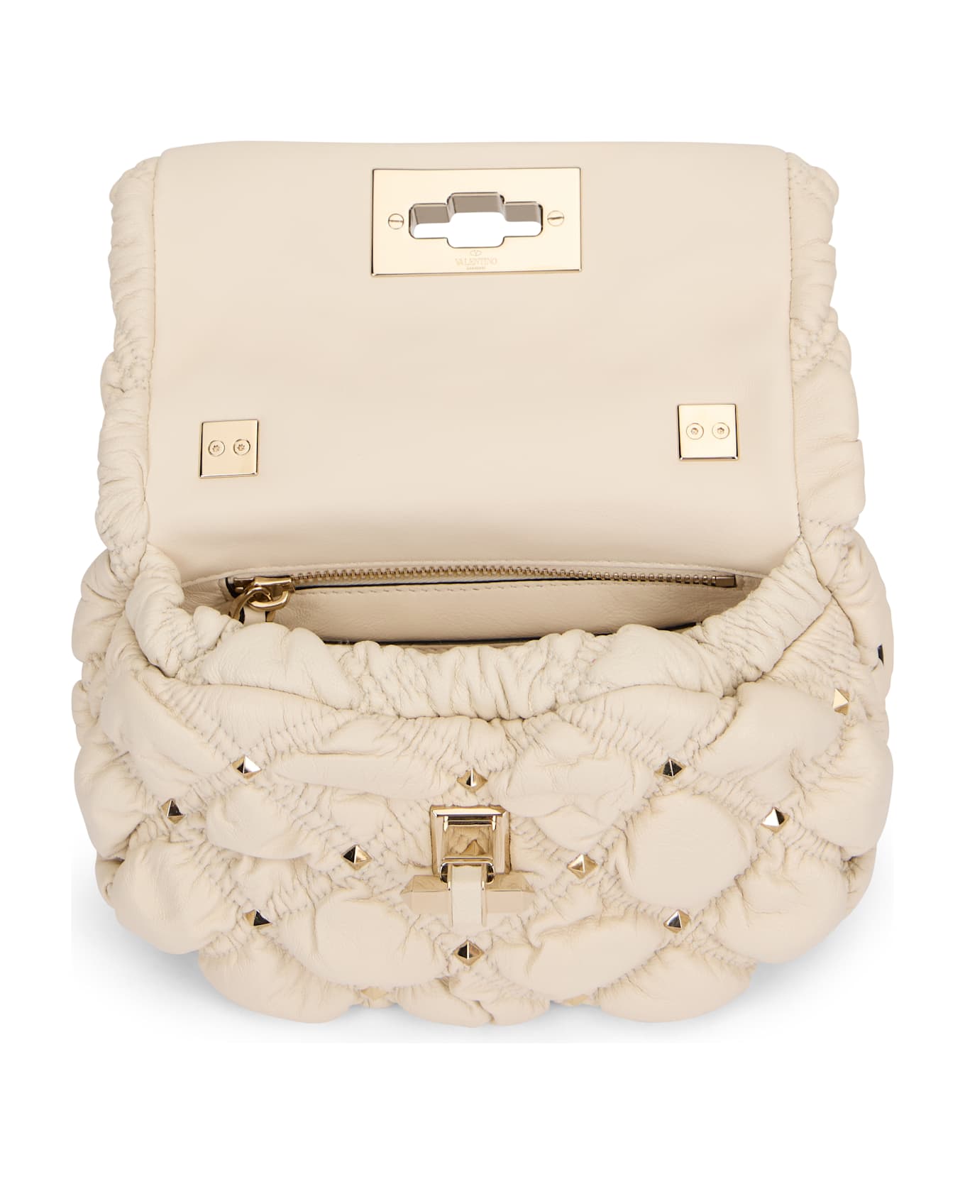 Valentino Garavani Elegant Leather Shoulder Bag - Ivory