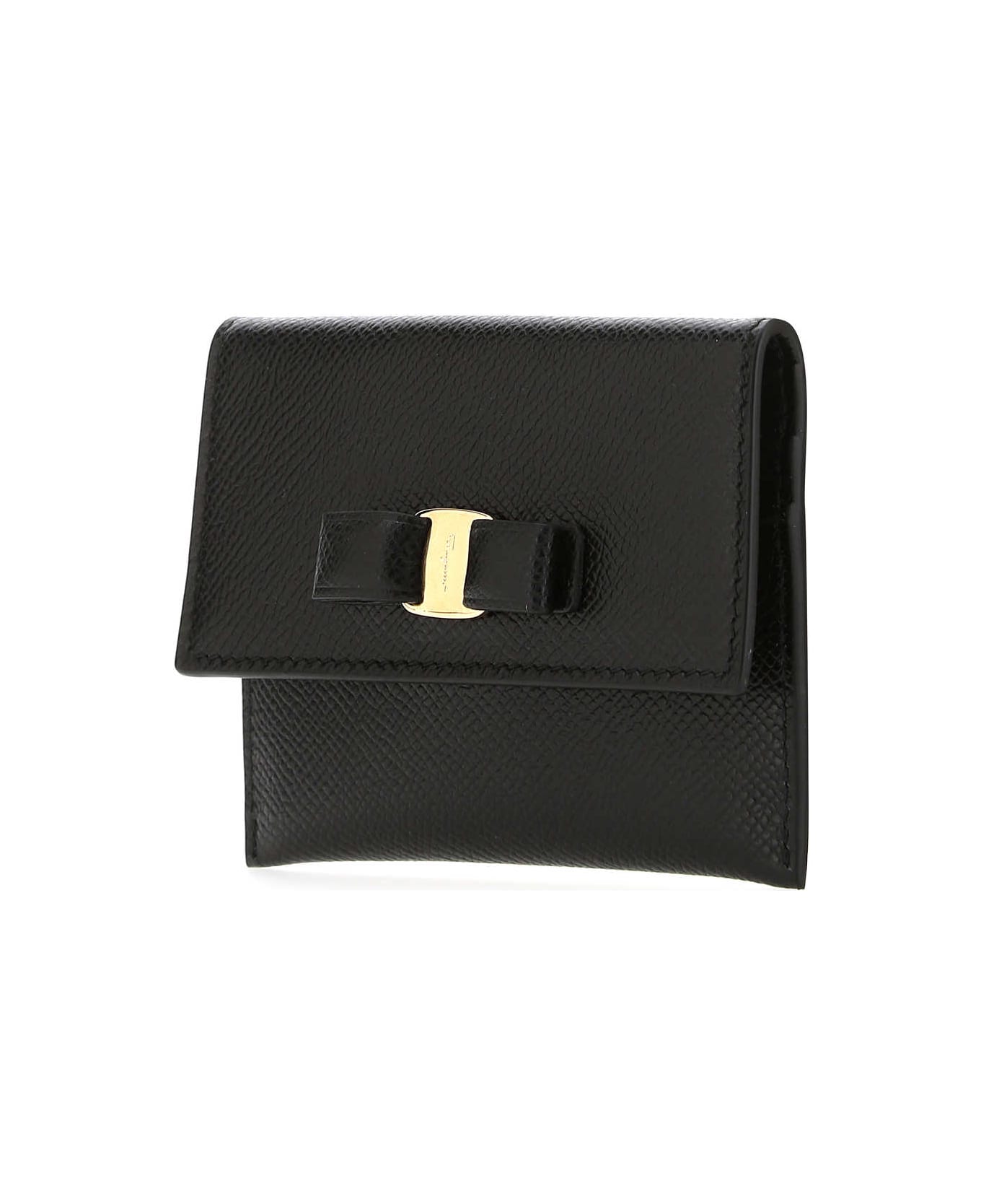 Ferragamo Black Leather Card Holder - NERO