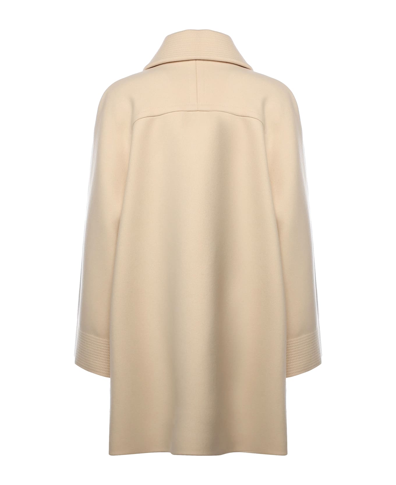 Valentino Garavani Wool Drap Pea Coat - Beige